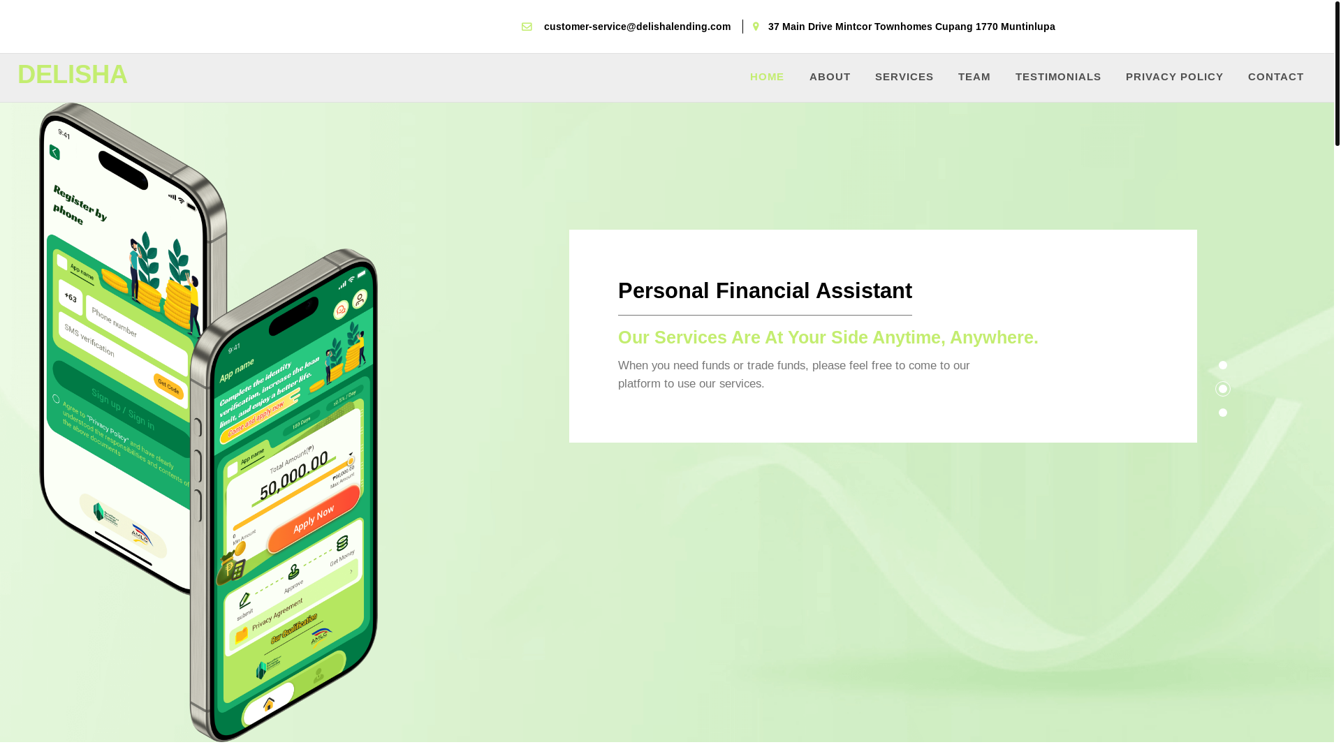 website screenshot of https://delishalending.pages.dev/
