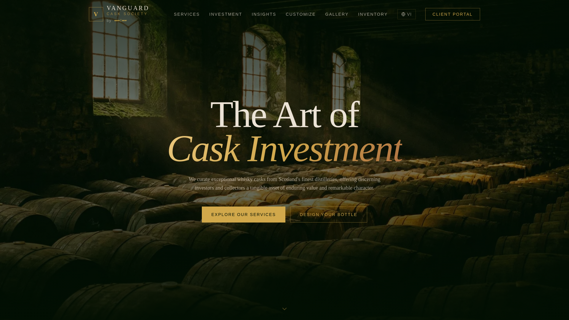 website screenshot of https://vanguardcask.com/
