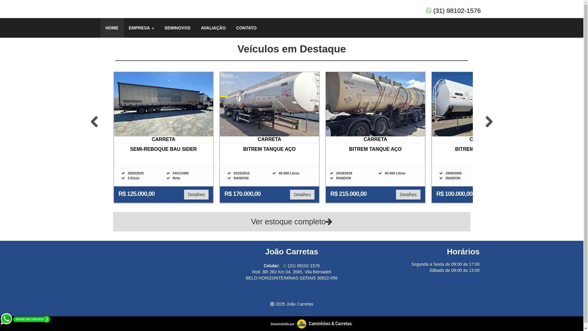 website screenshot of https://joaocarretas.com.br/