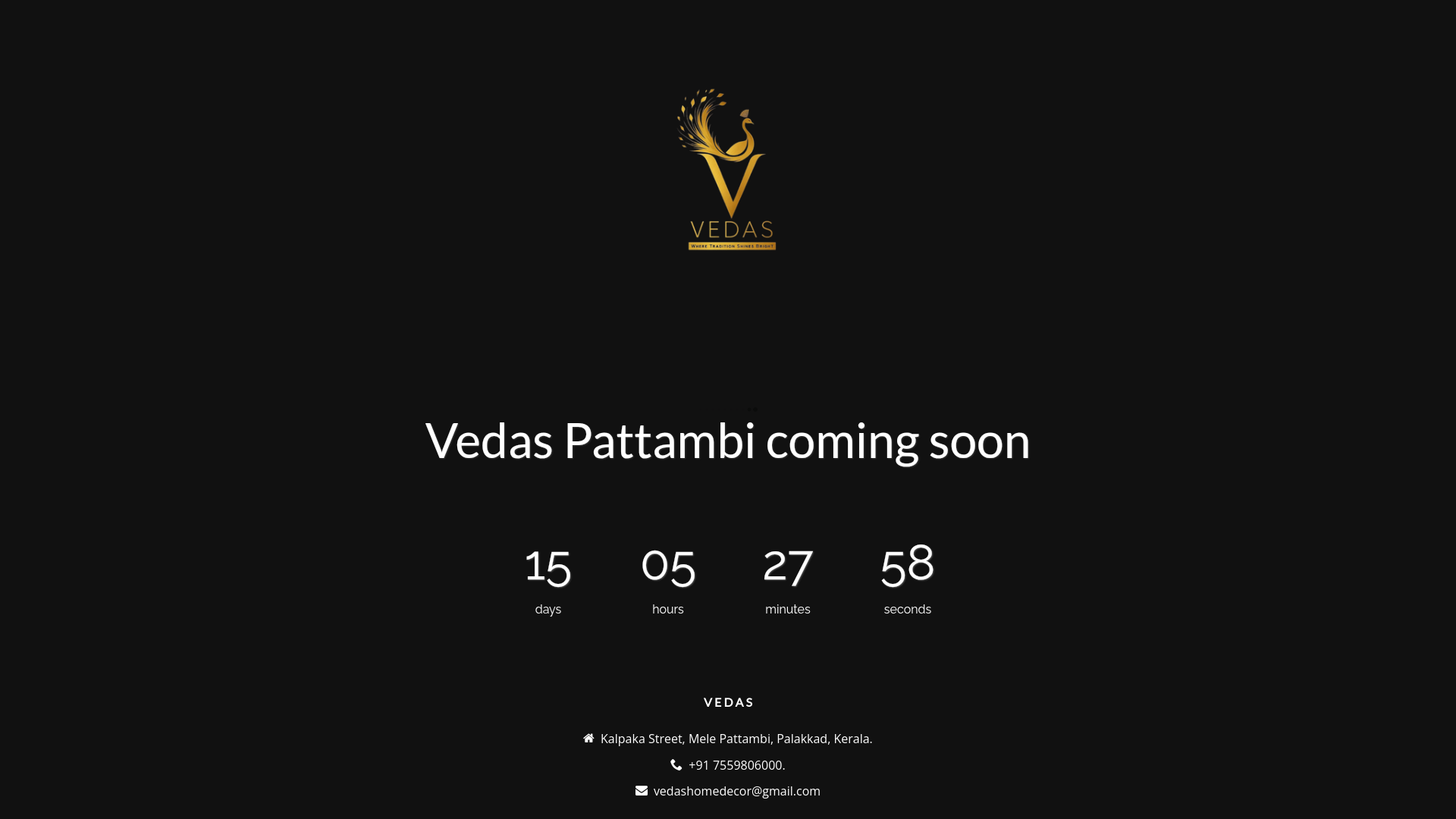 website screenshot of https://vedass.in/