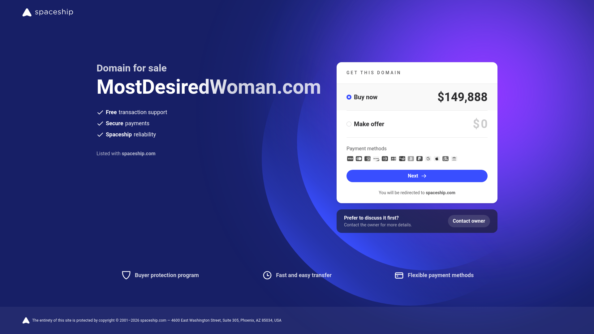 website screenshot of https://mostdesiredwoman.com