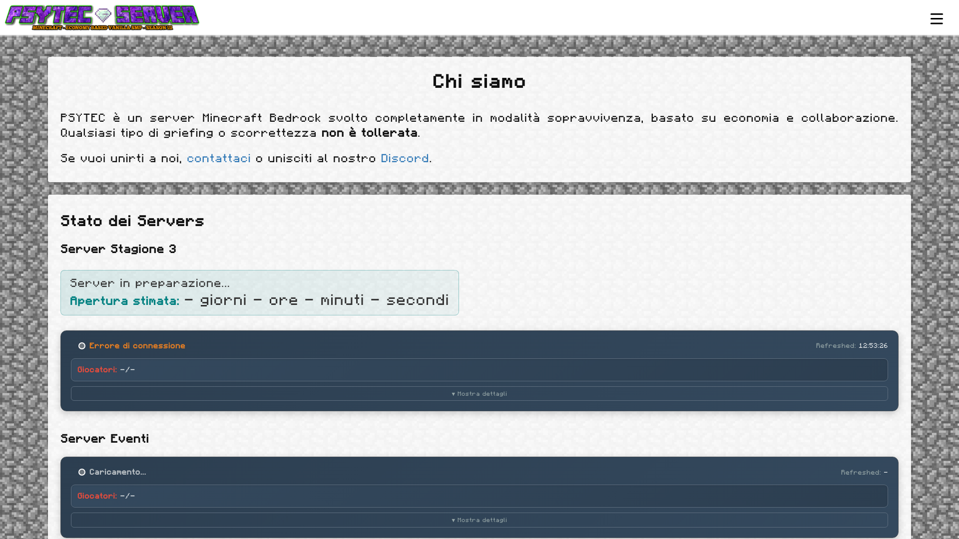 website screenshot of https://psytec.duckdns.org/it/