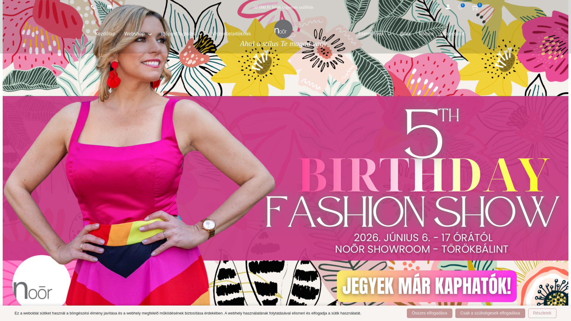 website screenshot of https://noor-fashion.hu/