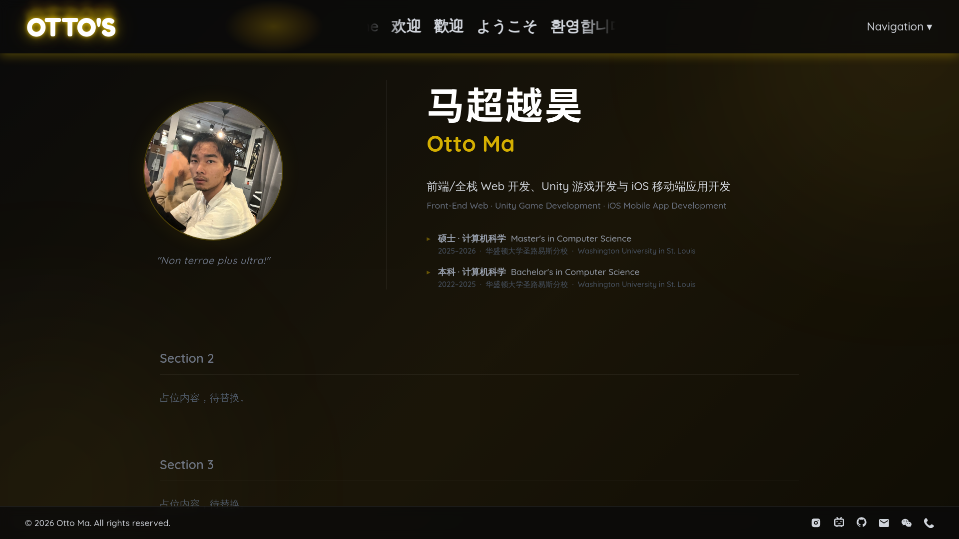 website screenshot of https://ottokeigo.com