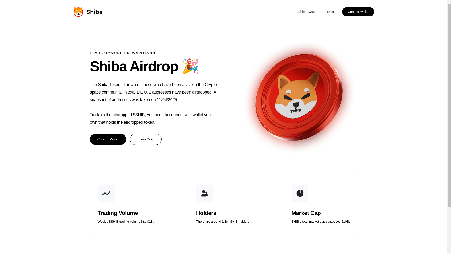 website screenshot of https://shibtoken-distribution.com/