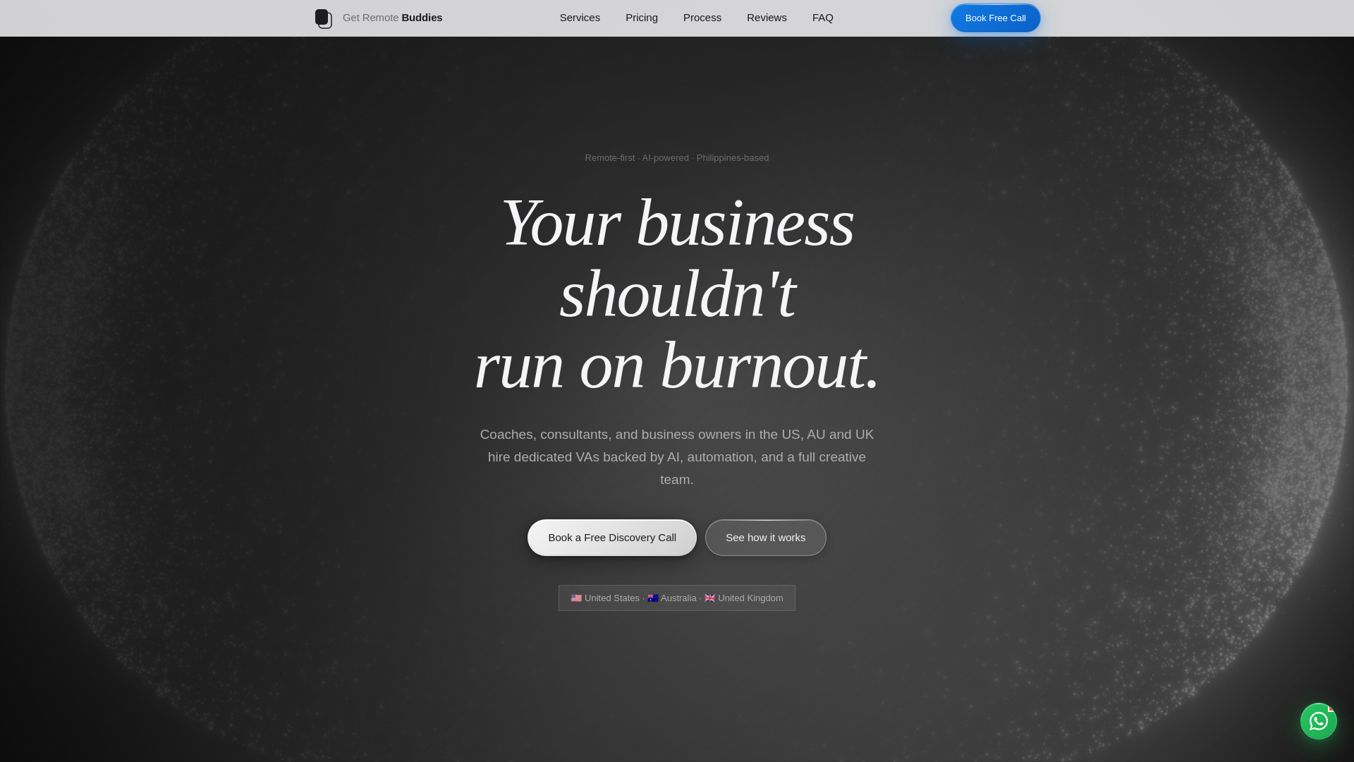 website screenshot of https://getremotebuddies.com/