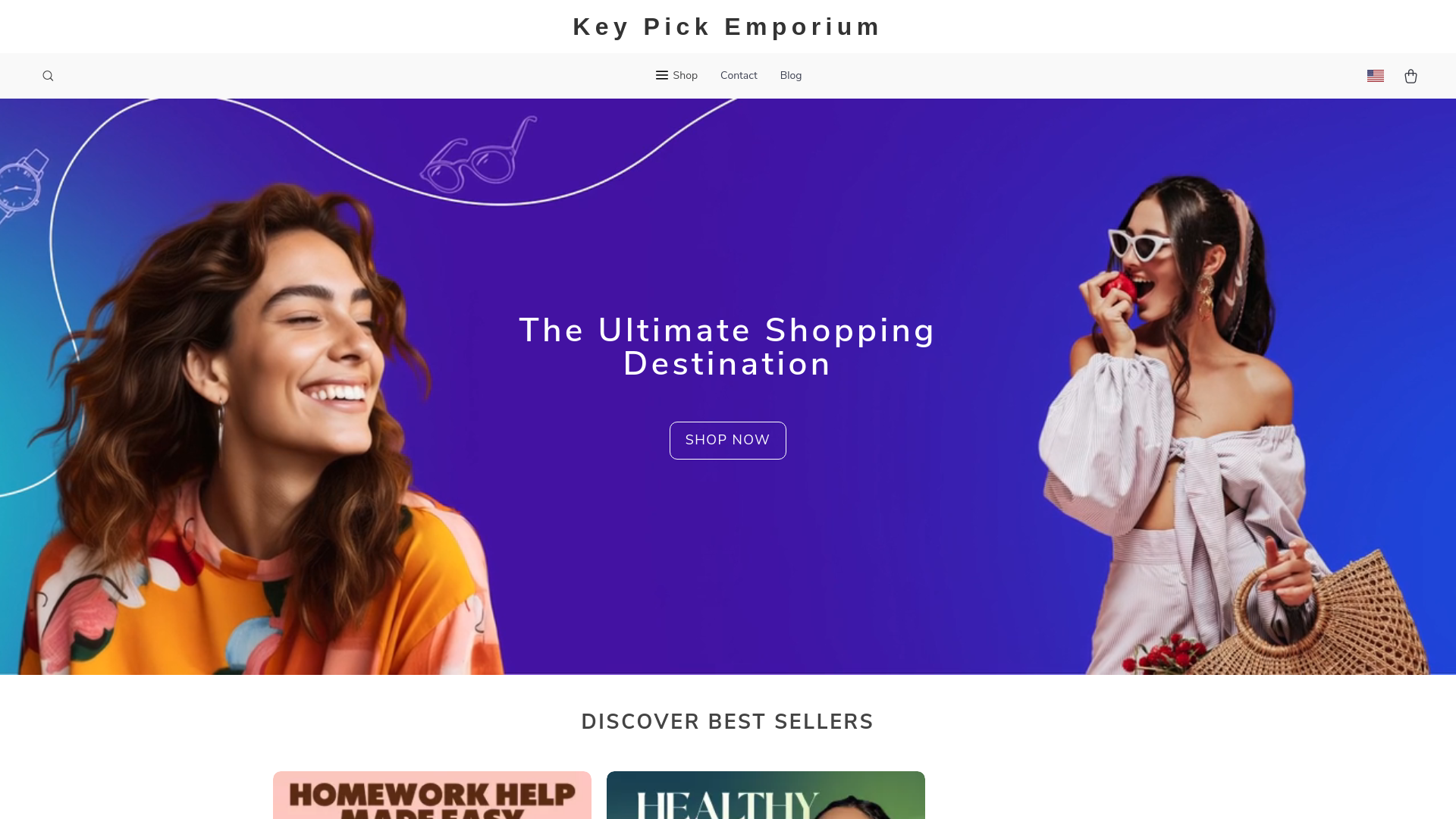 website screenshot of https://keypickemporium.shop/