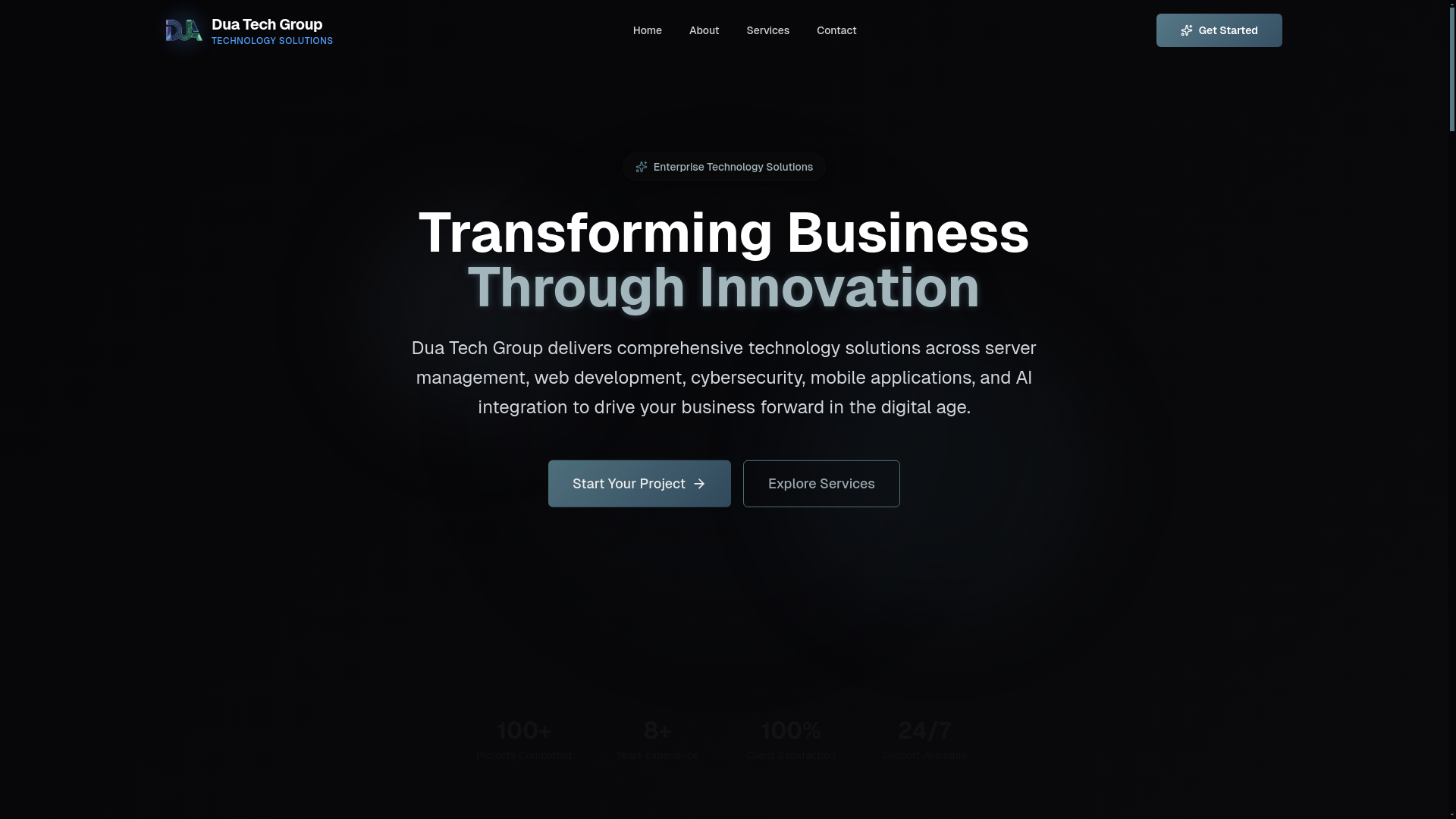 website screenshot of https://duatechgroup.pages.dev/