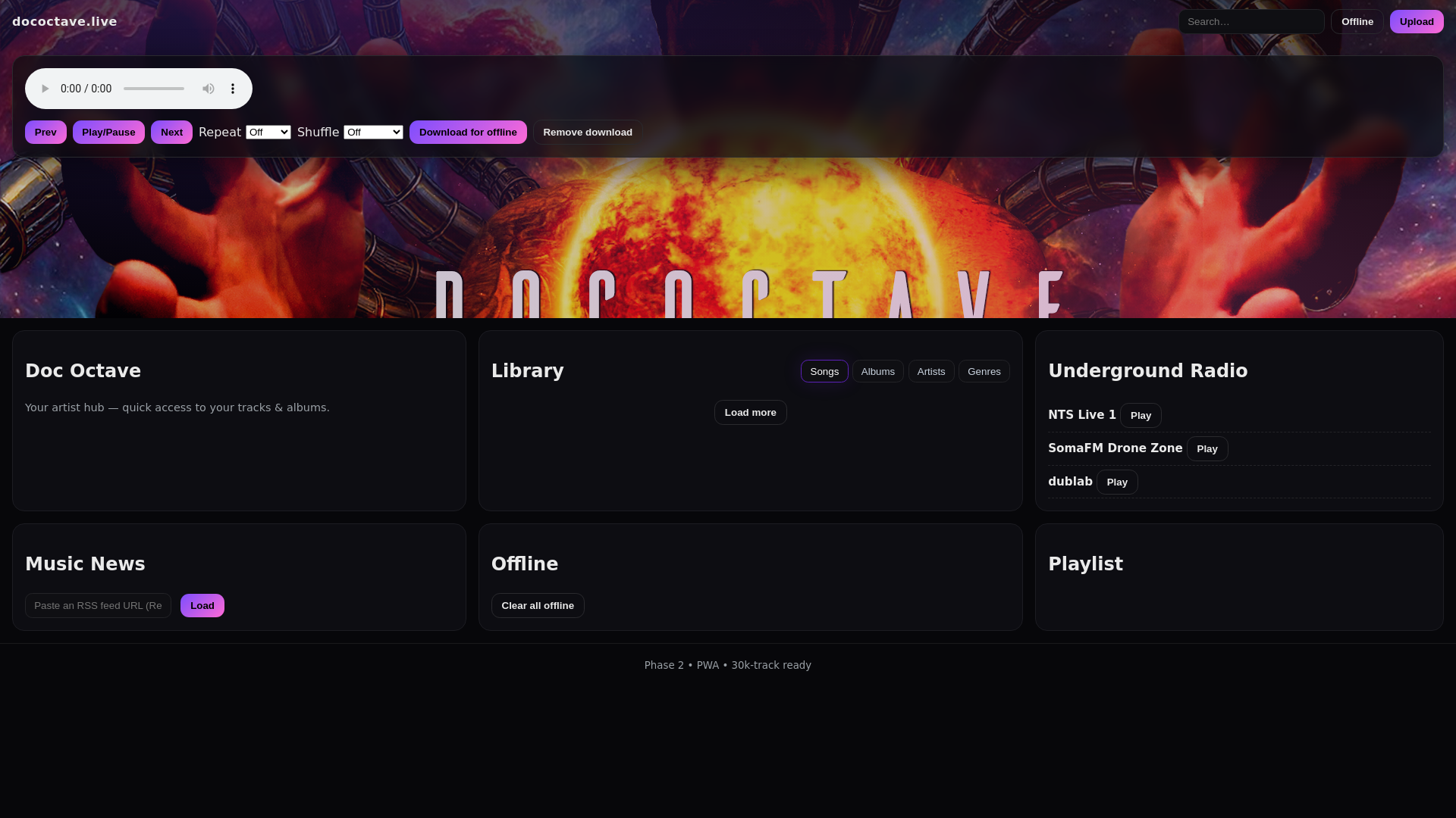 website screenshot of https://dococtave.live/