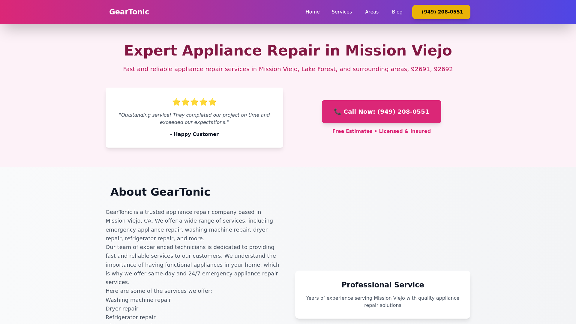 website screenshot of https://appliancerepairmissionviejo.pages.dev/