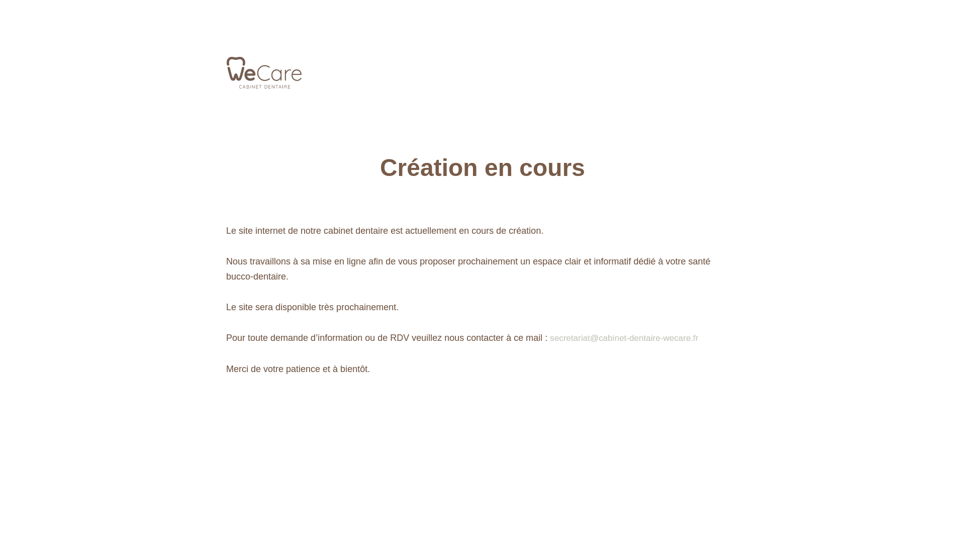 website screenshot of https://cabinet-dentaire-wecare.fr