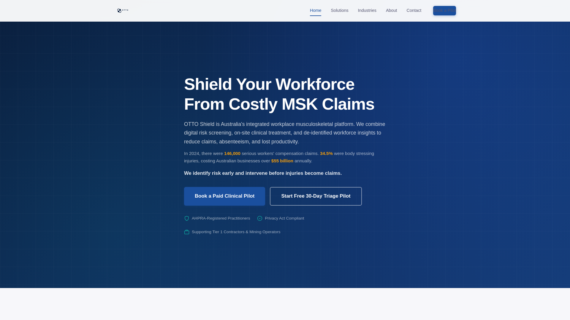 website screenshot of https://ottoshield.com.au/