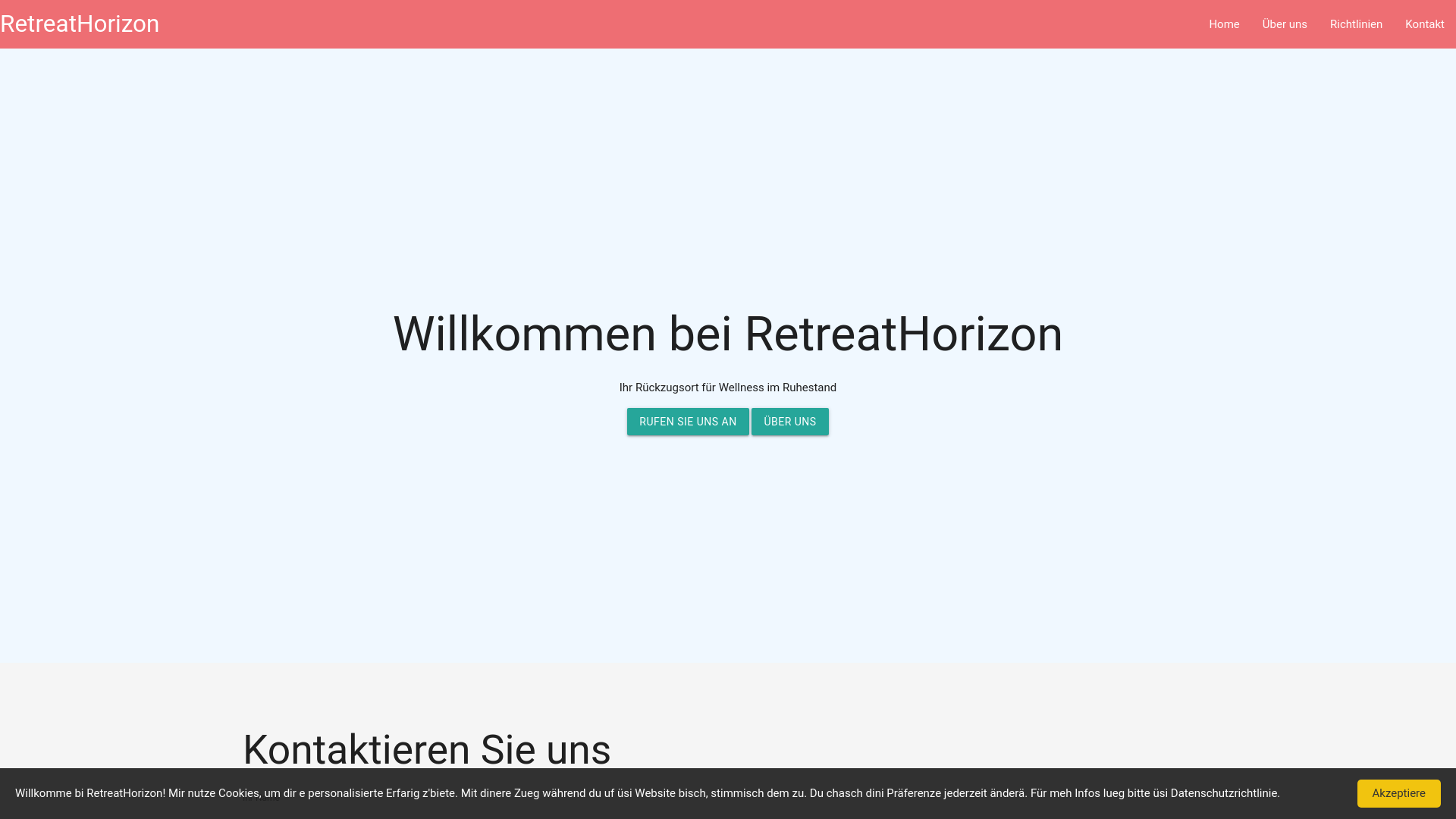 website screenshot of https://retreathorizon.best