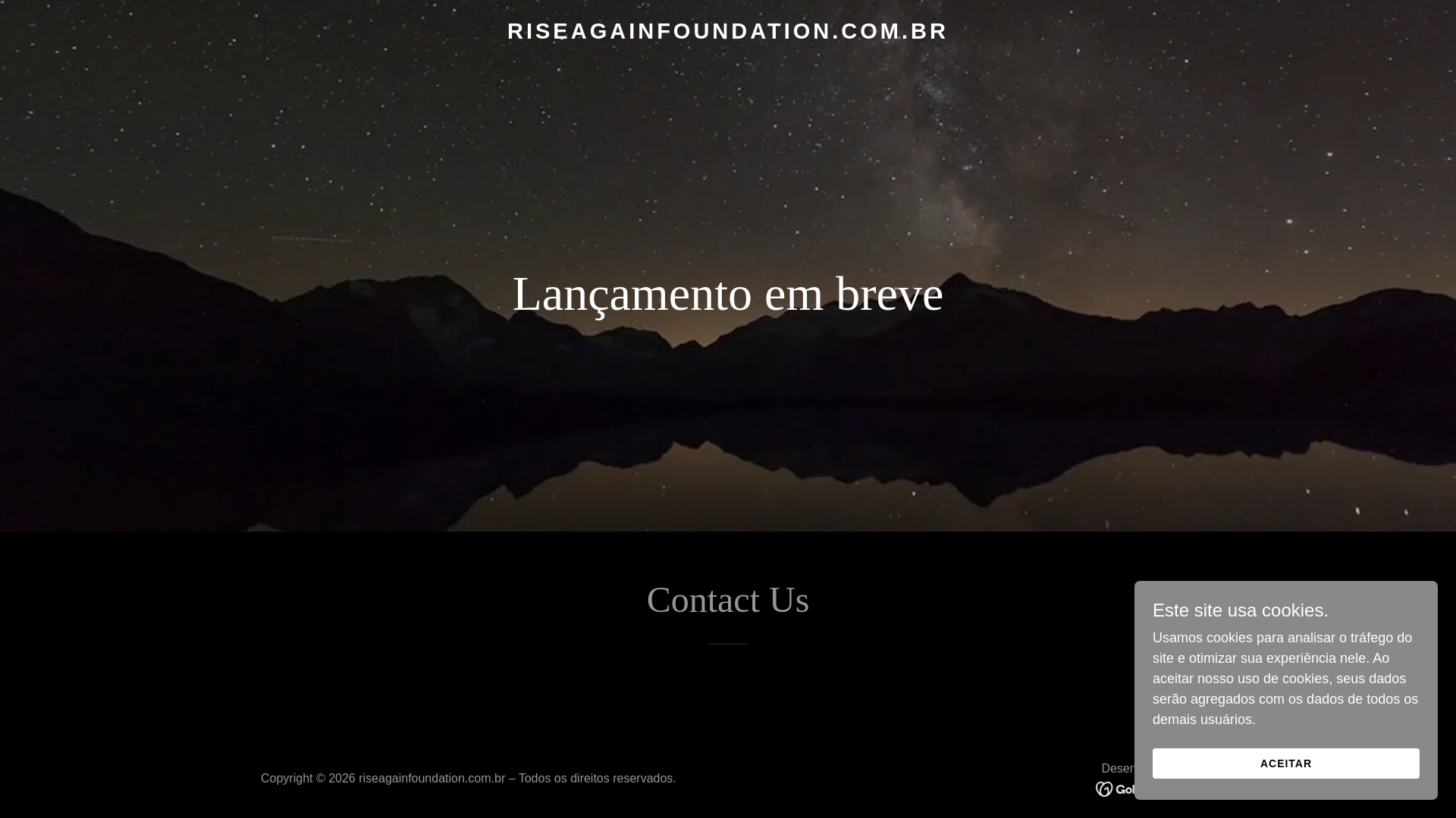 website screenshot of https://riseagainfoundation.com.br/