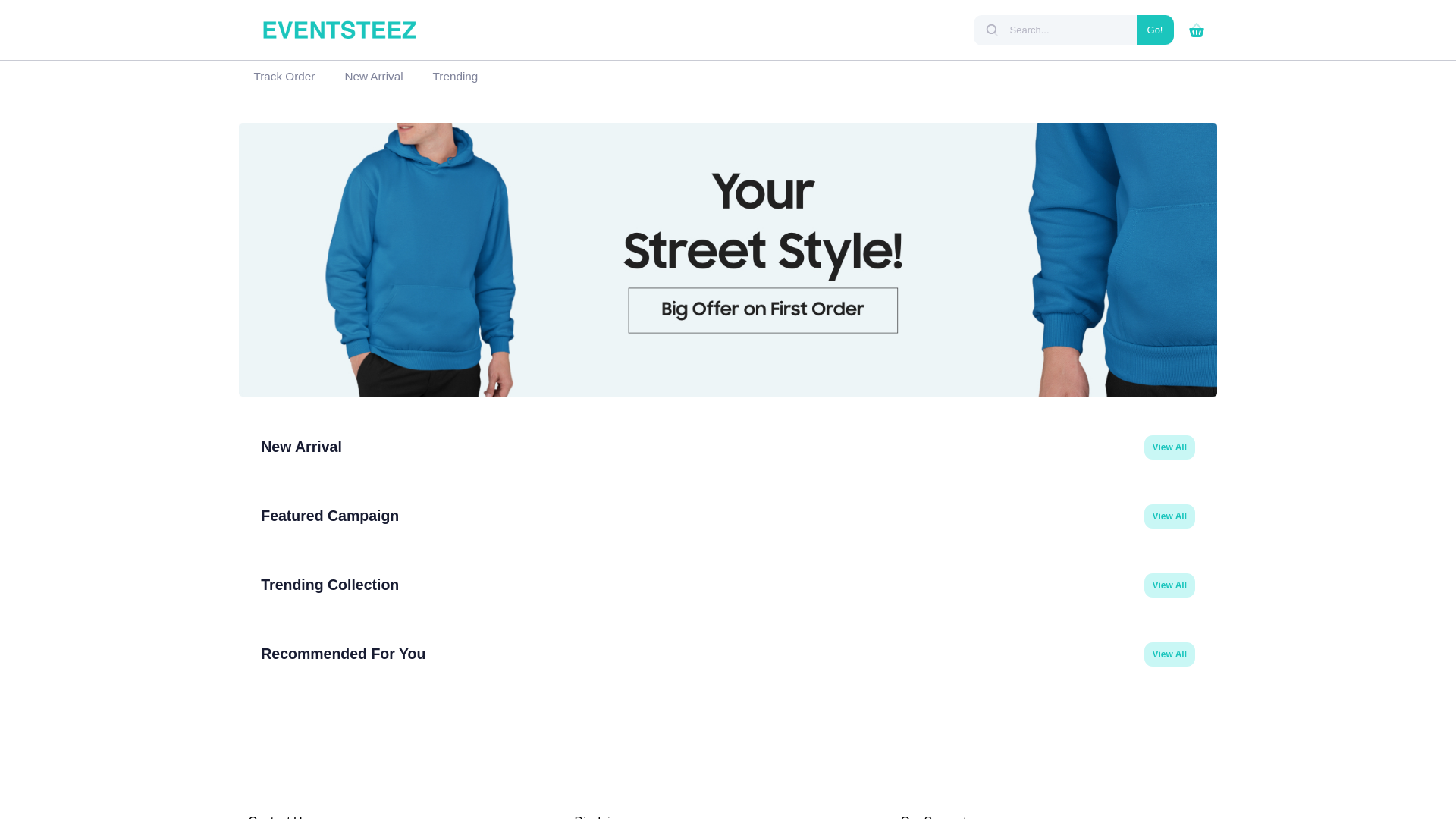 website screenshot of https://eventsteez.com/