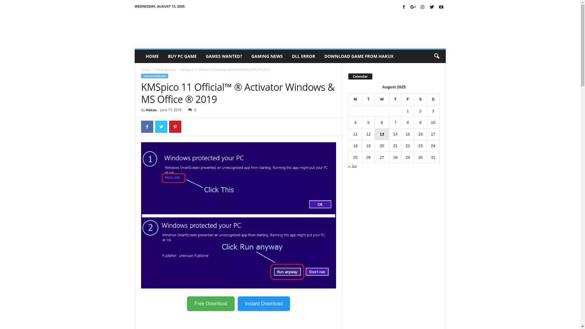 website screenshot of https://www.hakux.xyz/download-kmspico-11-official-activator/