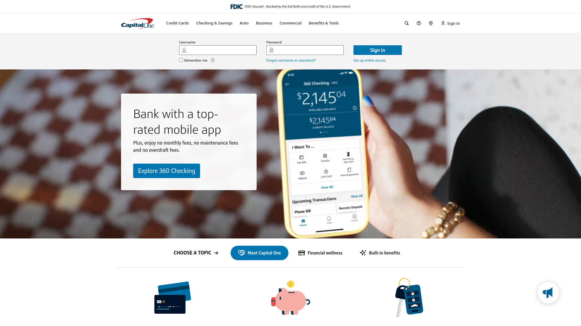 website screenshot of https://www.capitalone.com