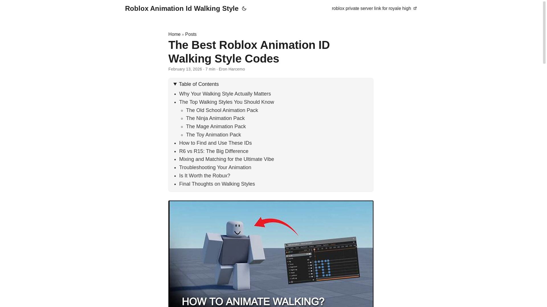website screenshot of https://roblox-animation-id-walking-style.pages.dev/