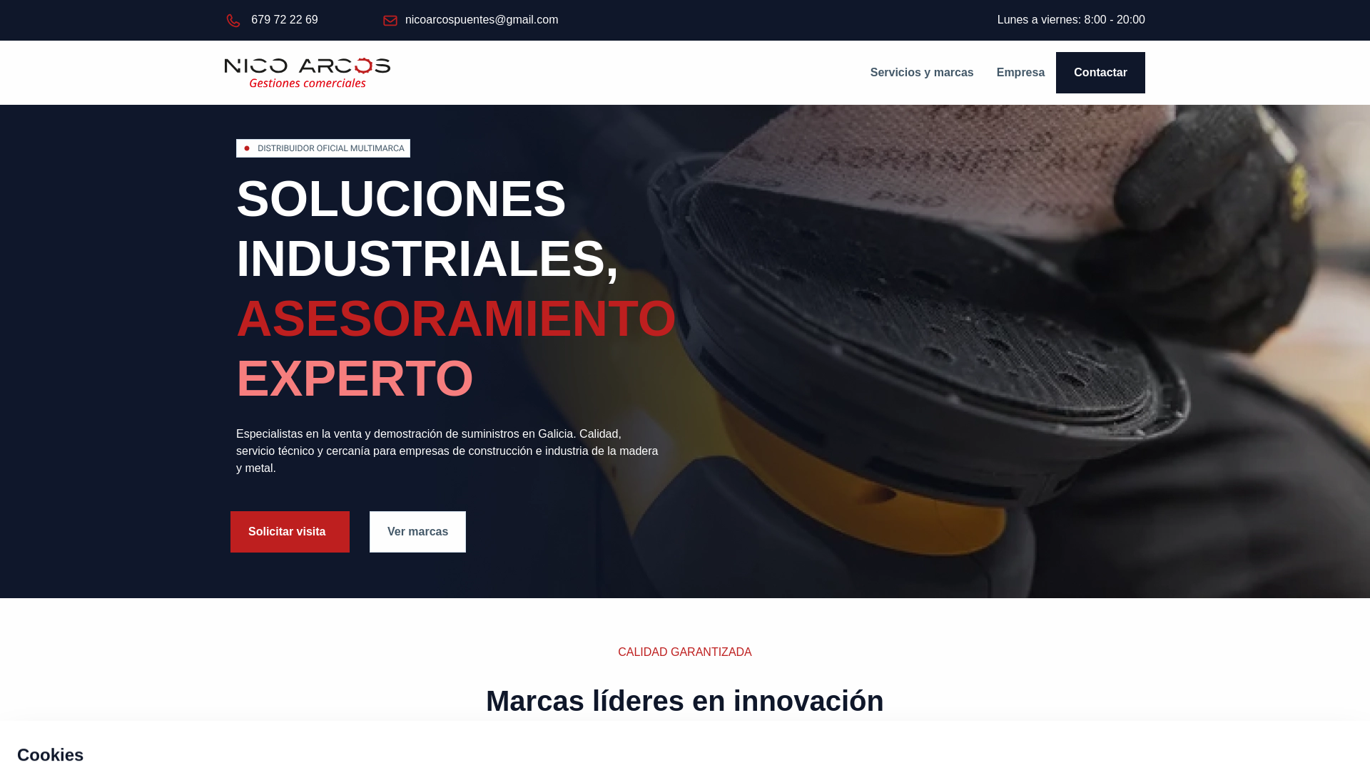 website screenshot of https://gestionescomercialesnicoarcos.es/