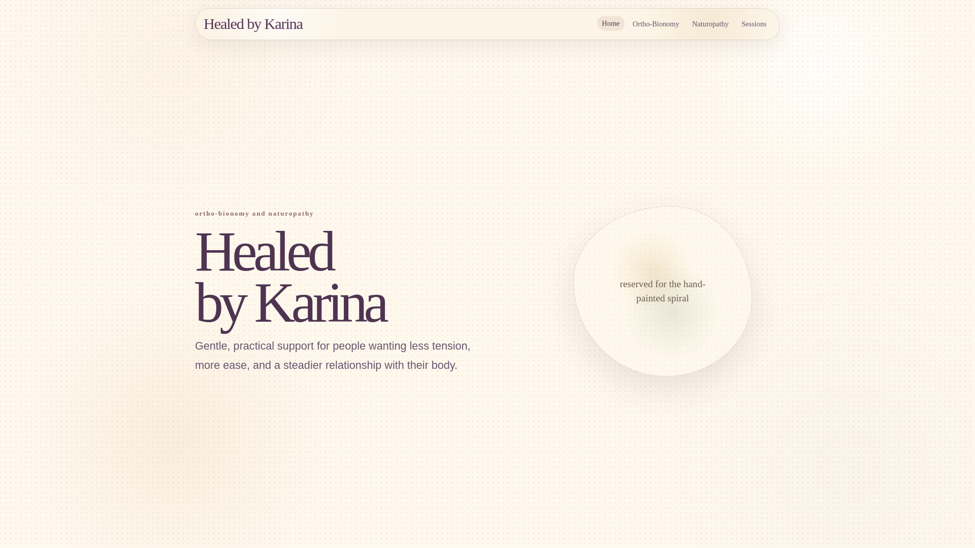 website screenshot of https://healed-by-karina.pages.dev/