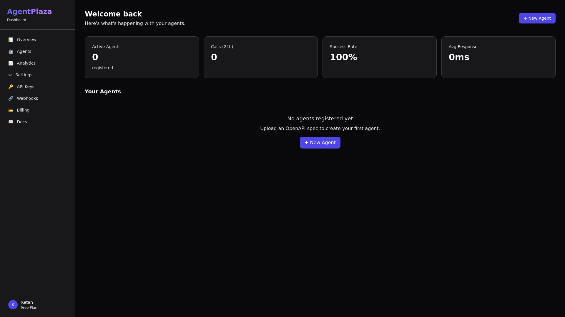 website screenshot of https://agentplaza-dashboard.pages.dev/