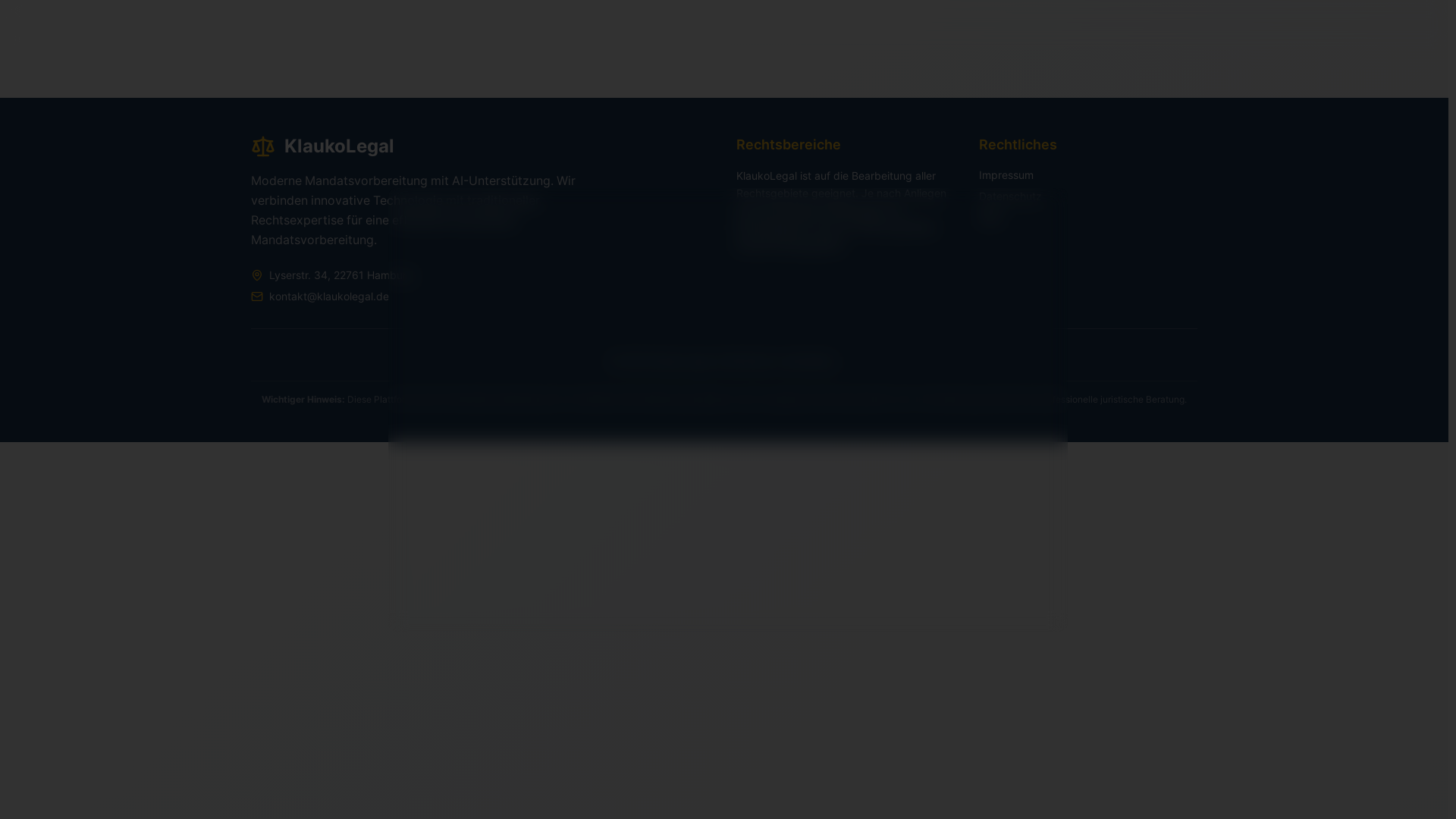 website screenshot of https://klauko-recht.de/