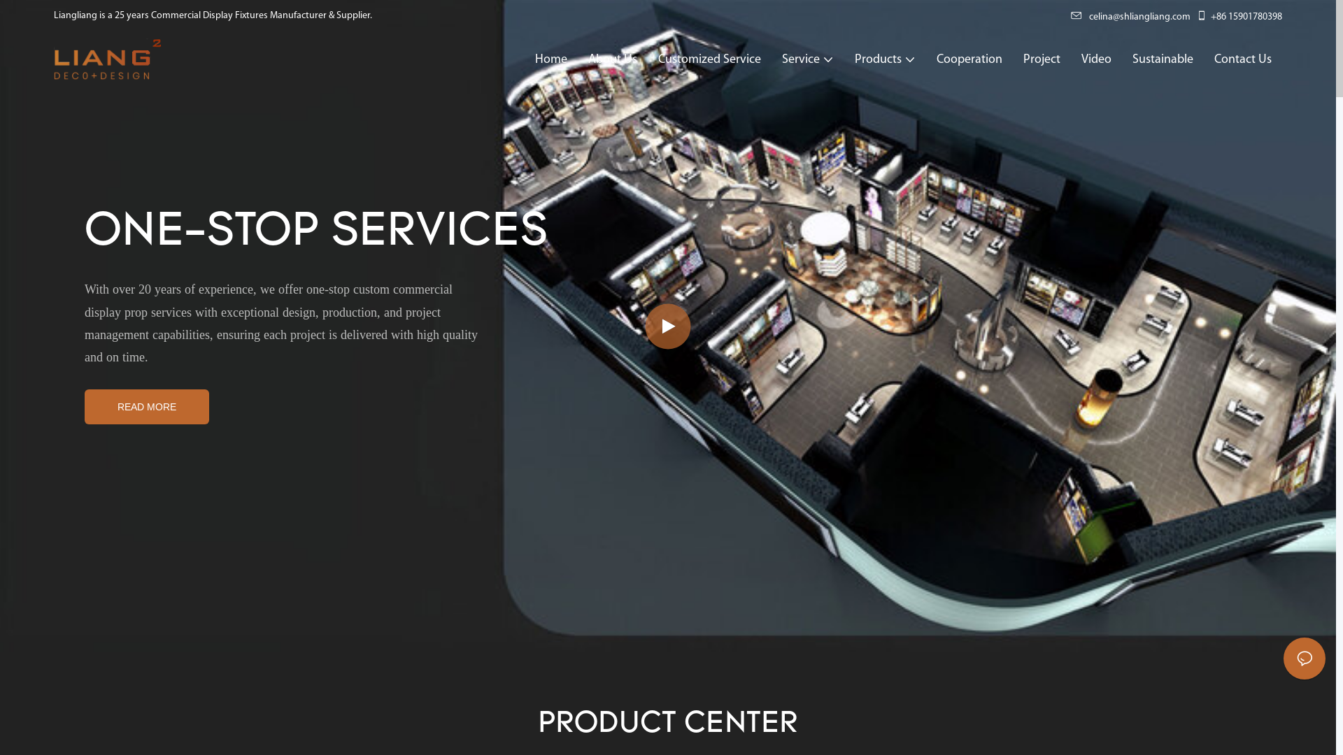 website screenshot of https://llcommercialdisplay.com/