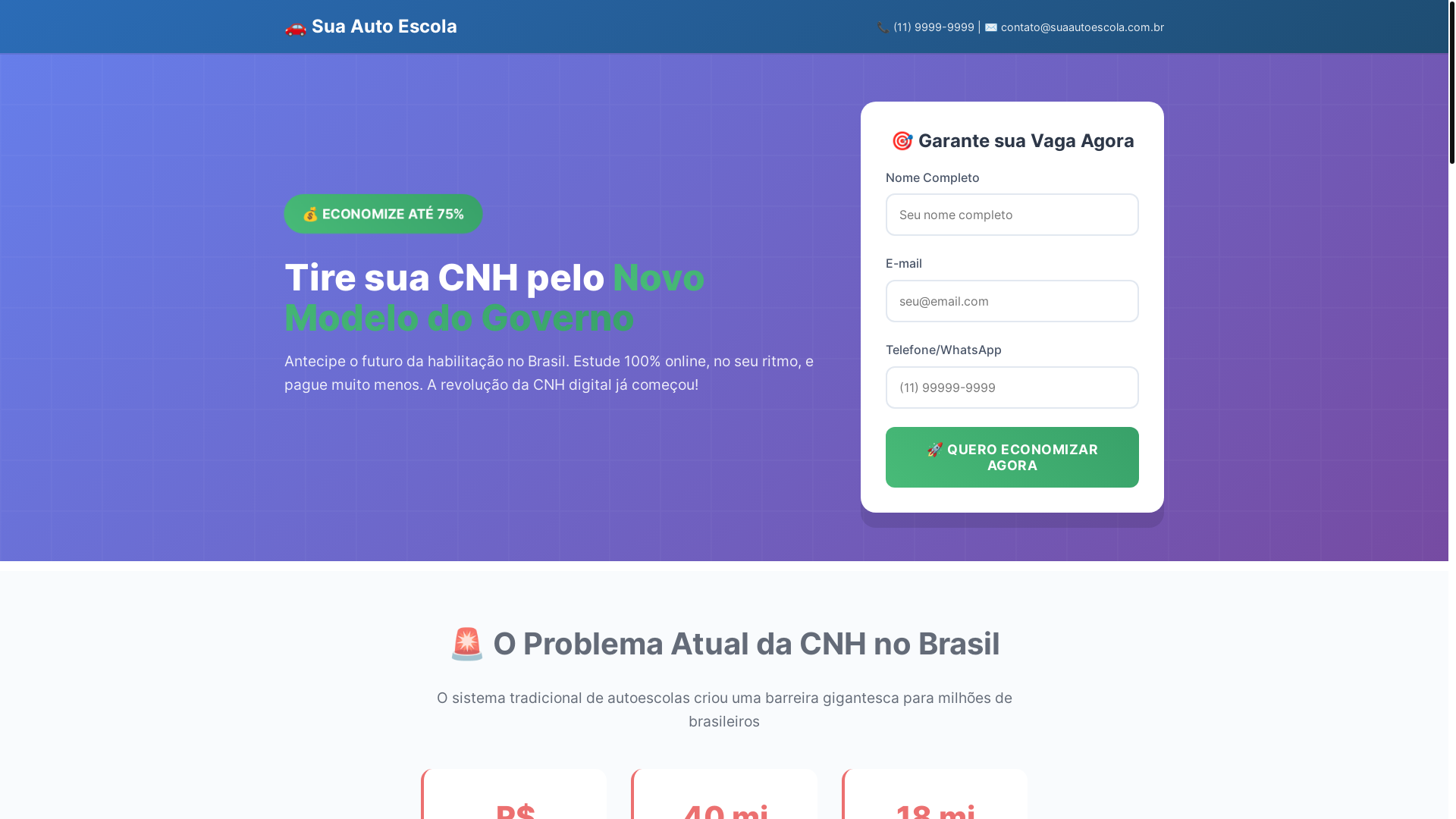 website screenshot of https://suaautoescola.pages.dev/