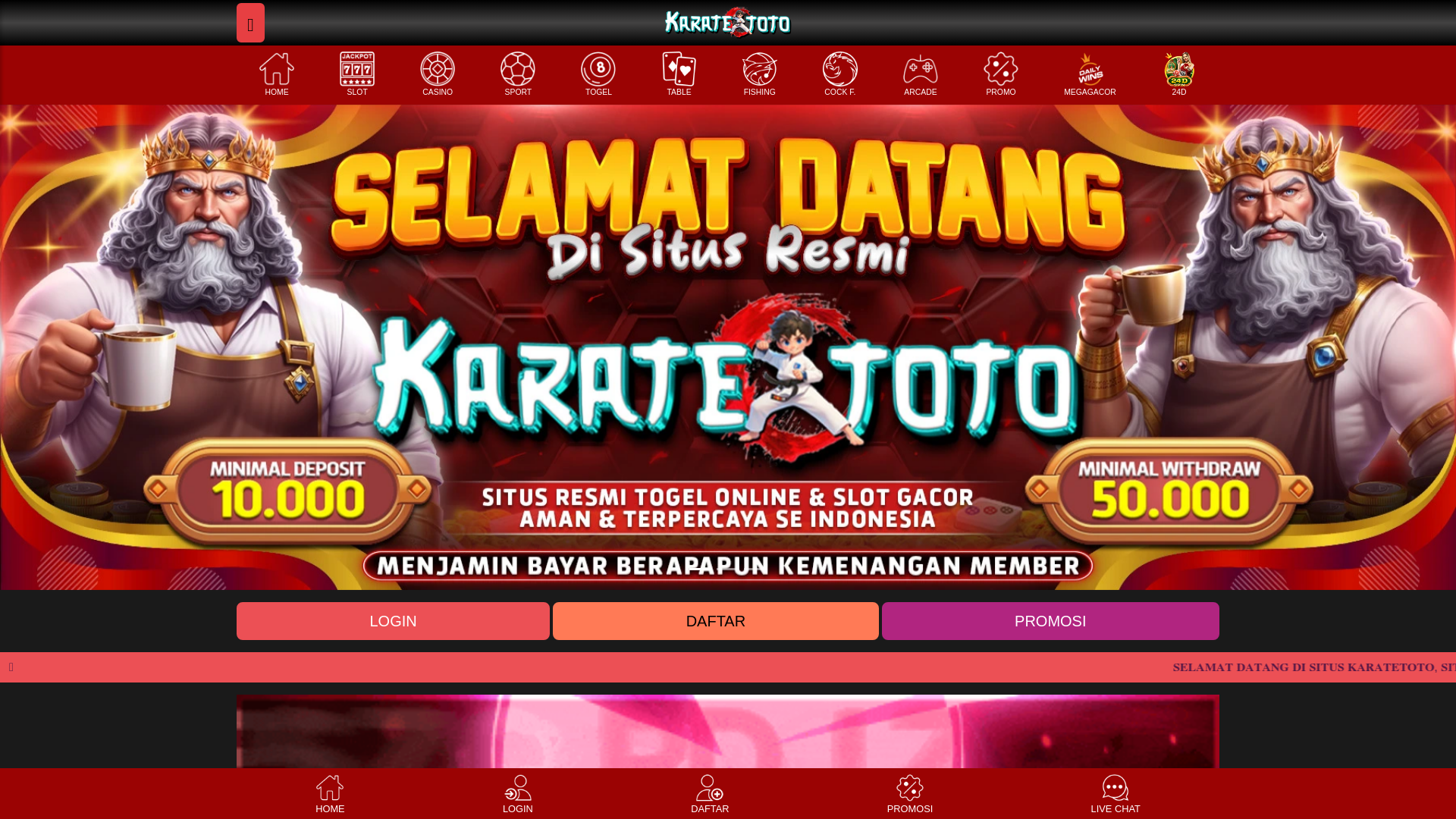website screenshot of https://pemudakaratetoto.site/