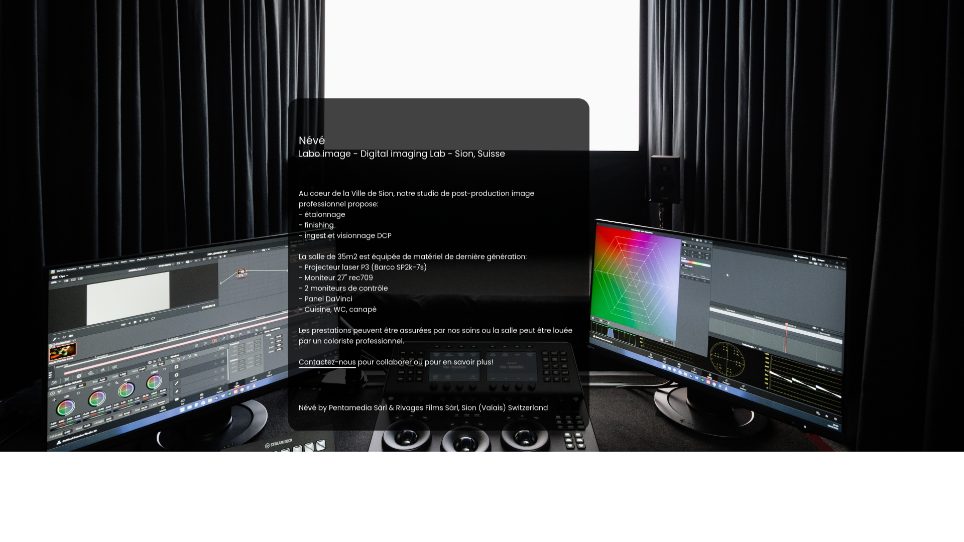 website screenshot of https://neve-studio.ch/