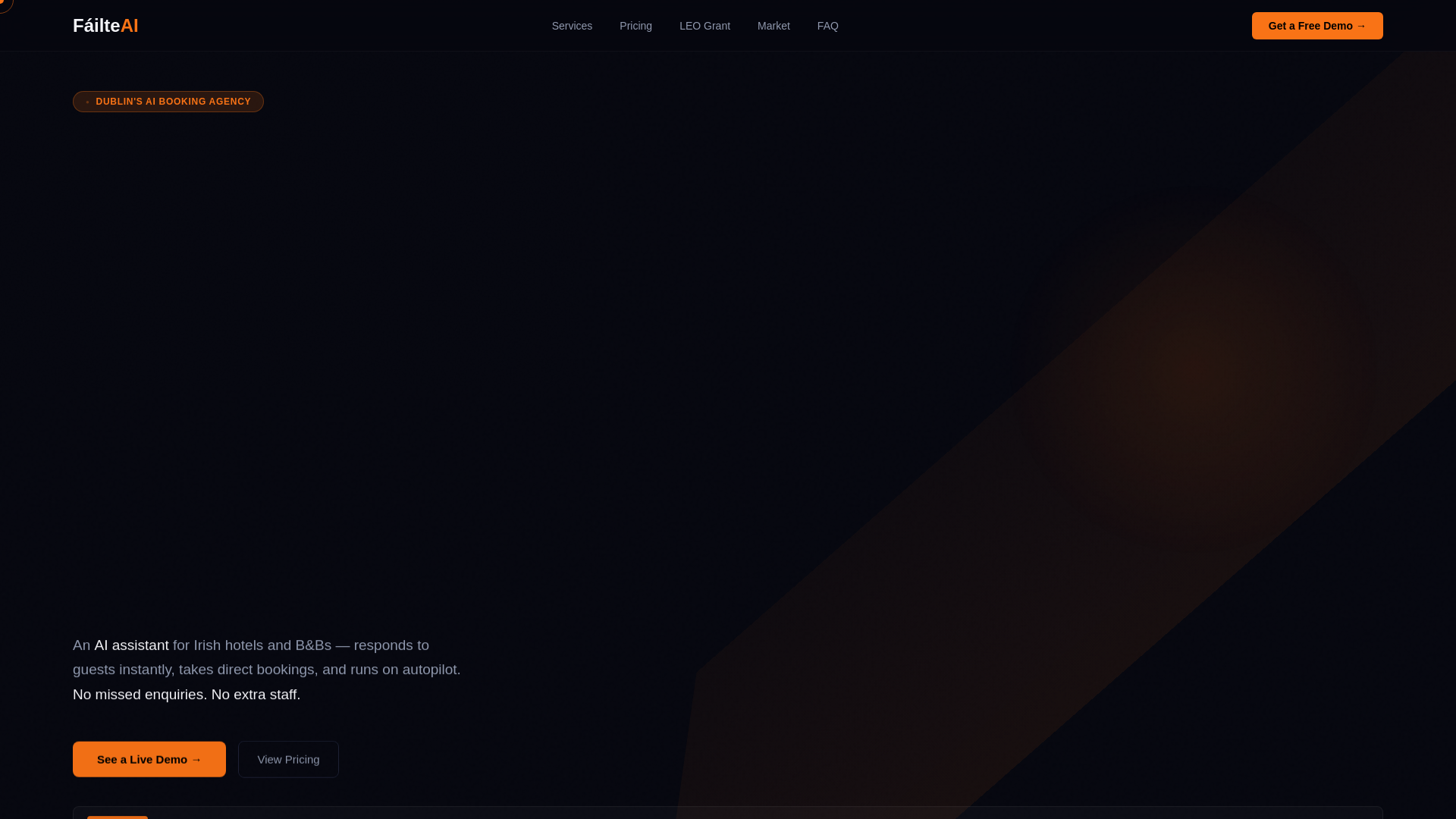 website screenshot of https://failte.pro