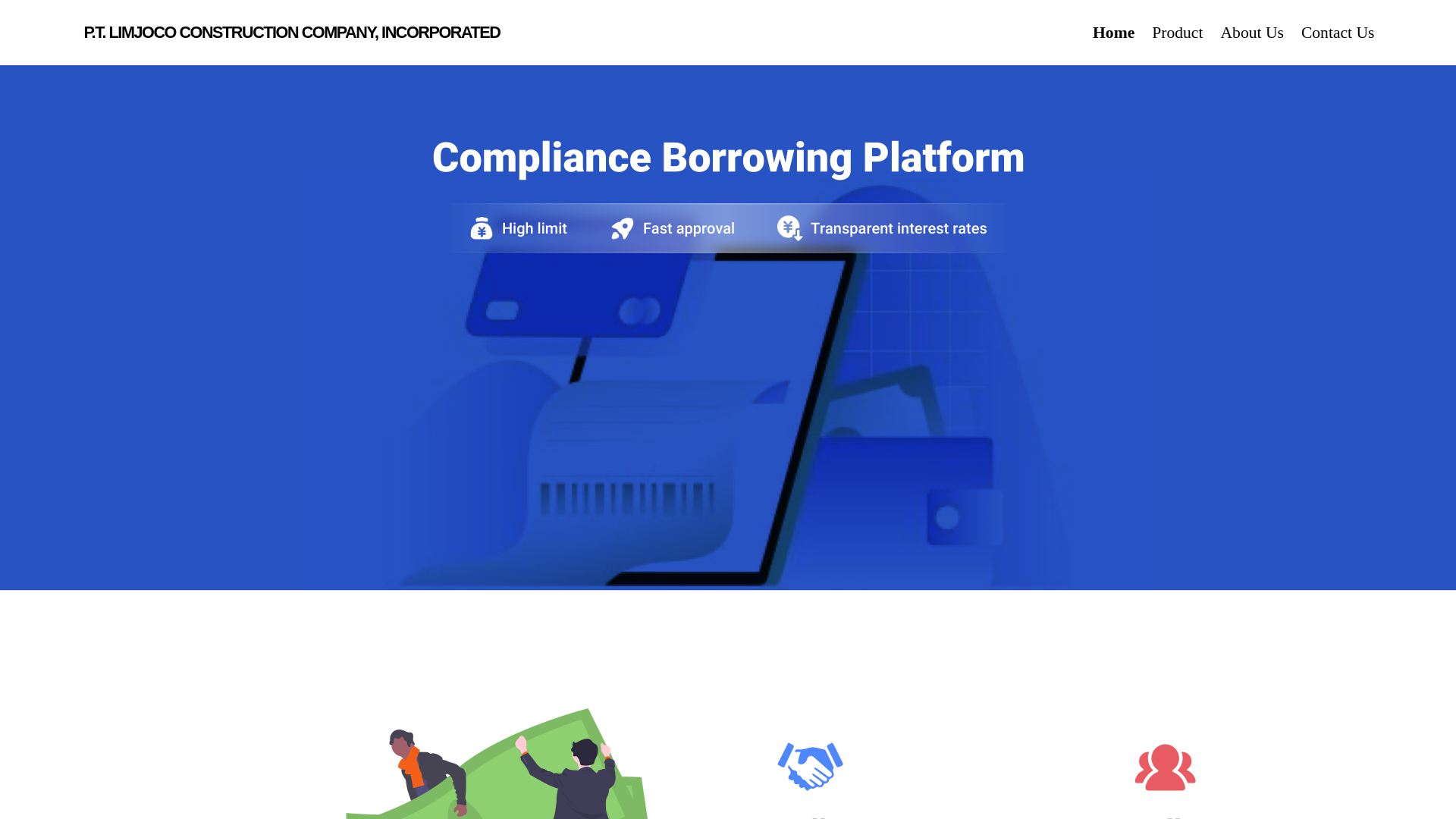 website screenshot of https://pt-limjoco-construction.com/