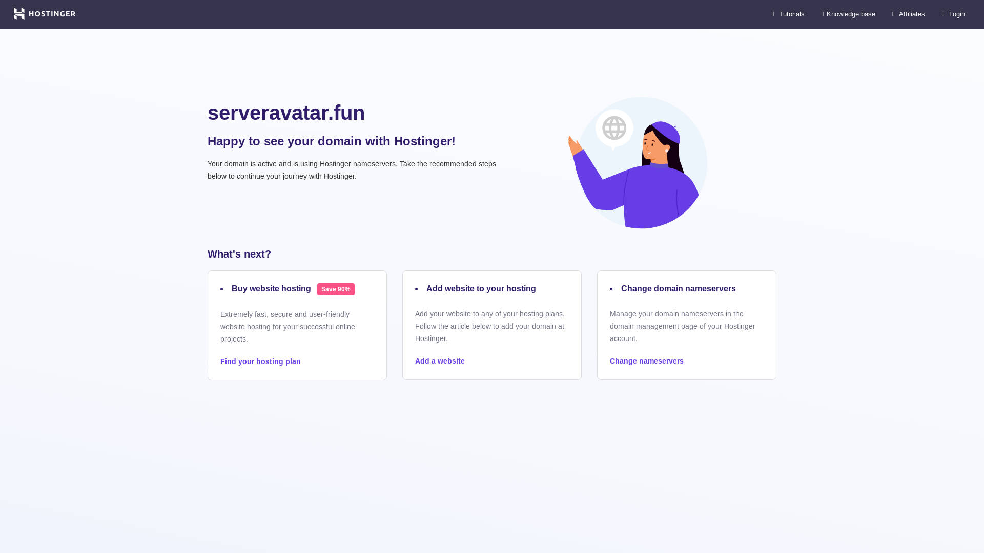 website screenshot of https://serveravatar.fun/