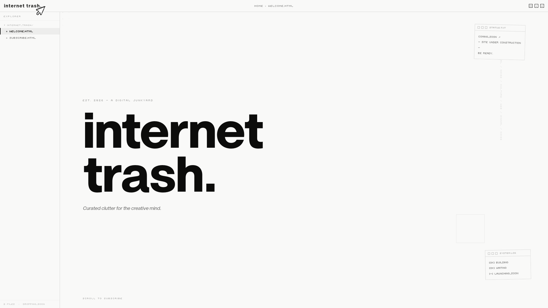 website screenshot of https://internettrash.net