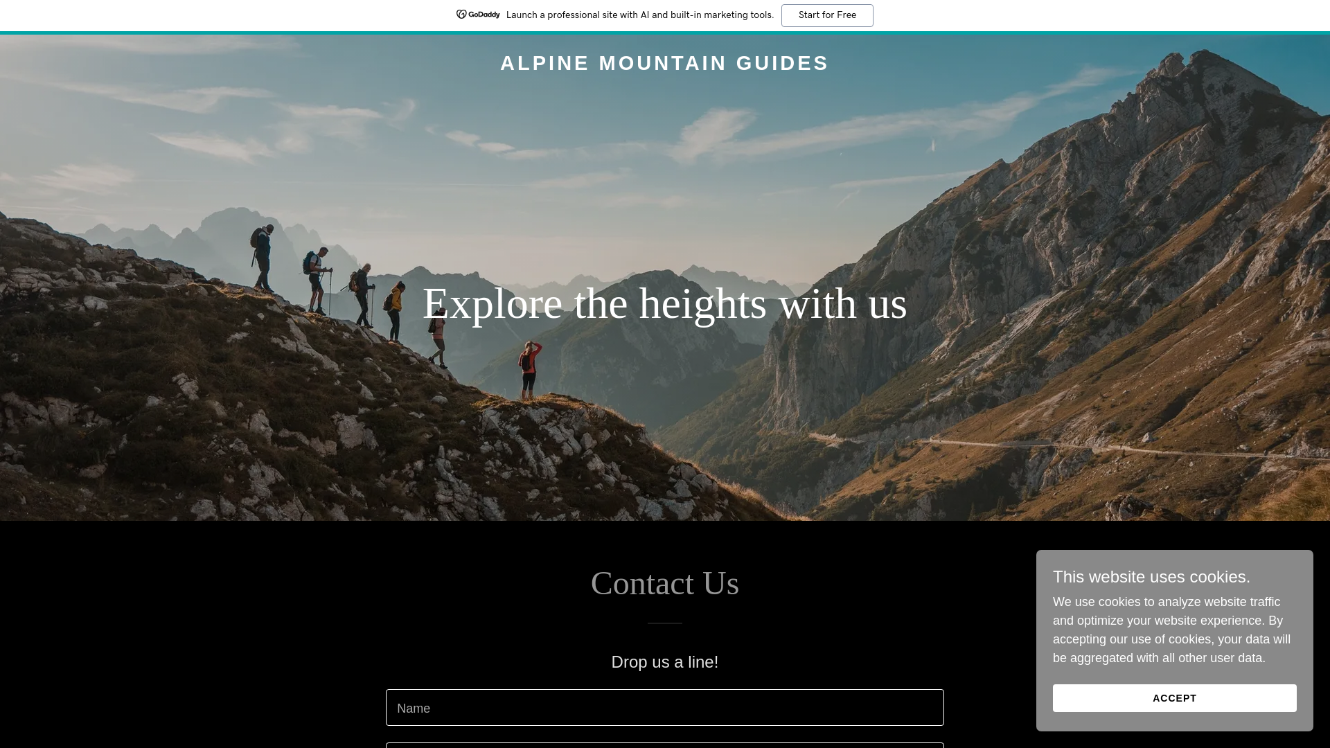 website screenshot of https://alpinemountainguides.org