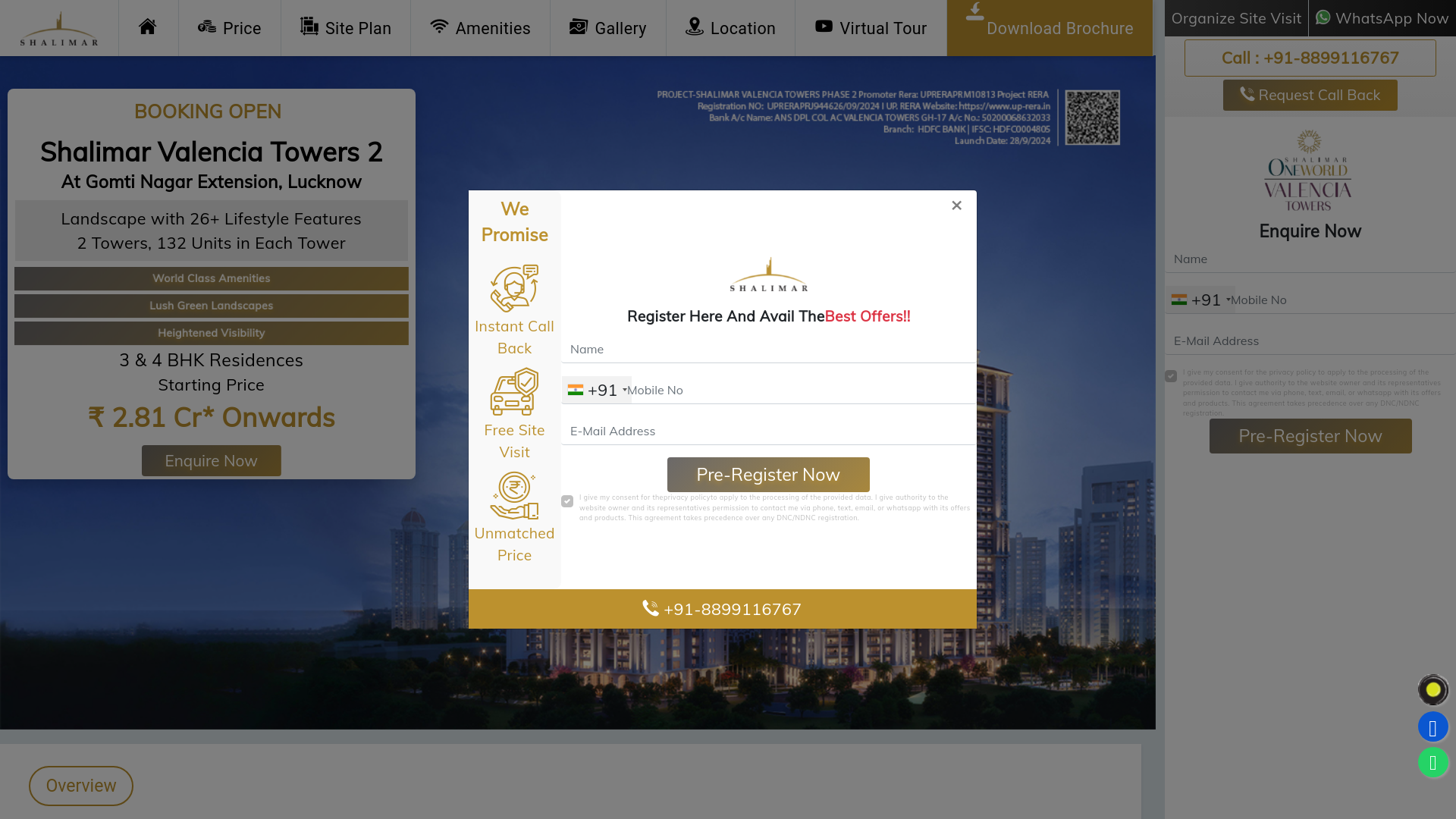 website screenshot of https://valenciaphase2homes.co.in/