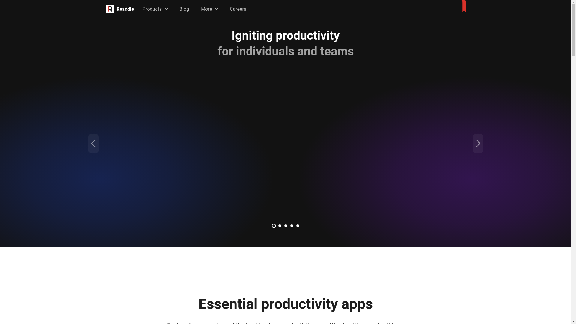 website screenshot of https://readdle.com