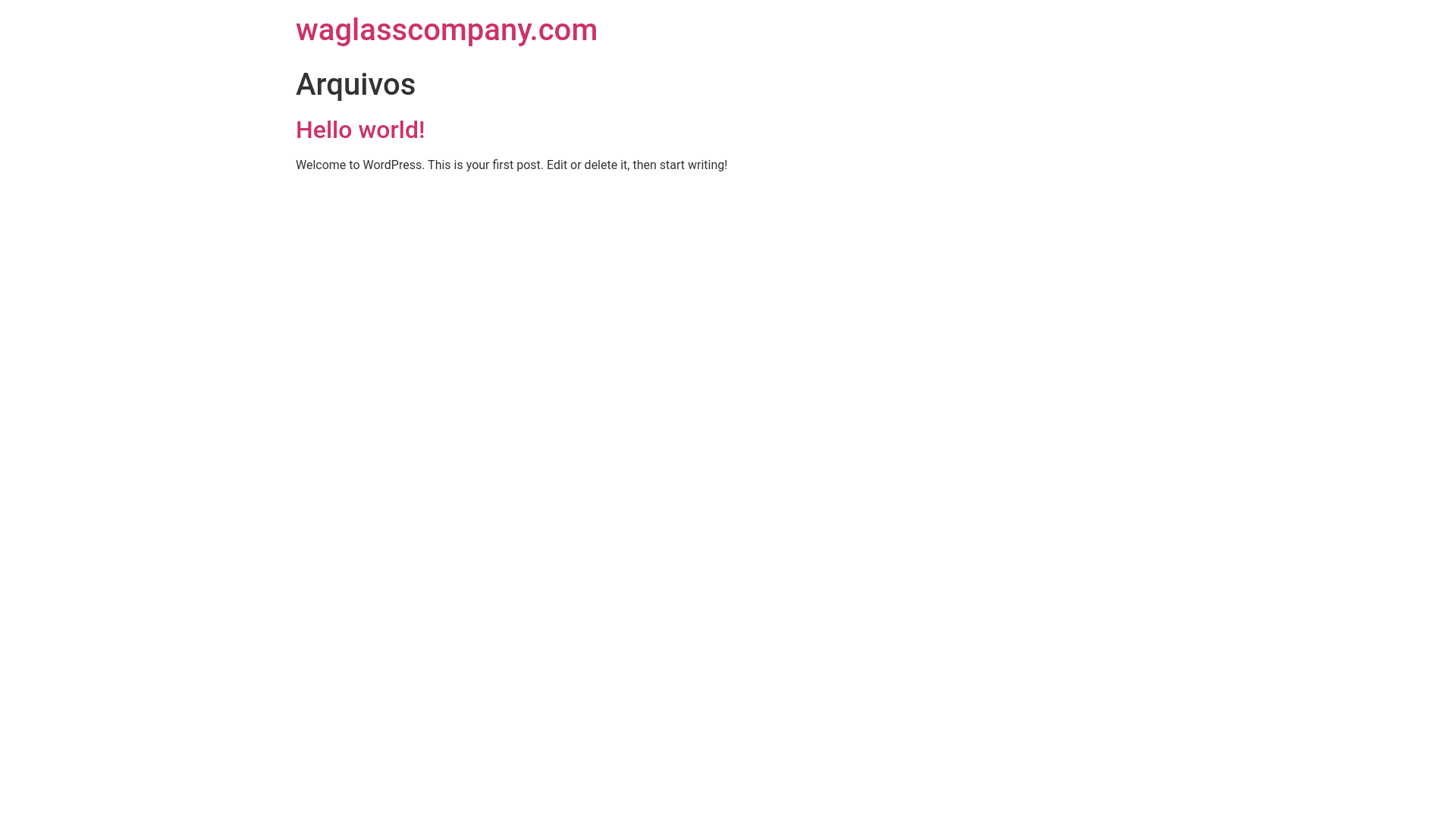 website screenshot of https://waglasscompany.com/