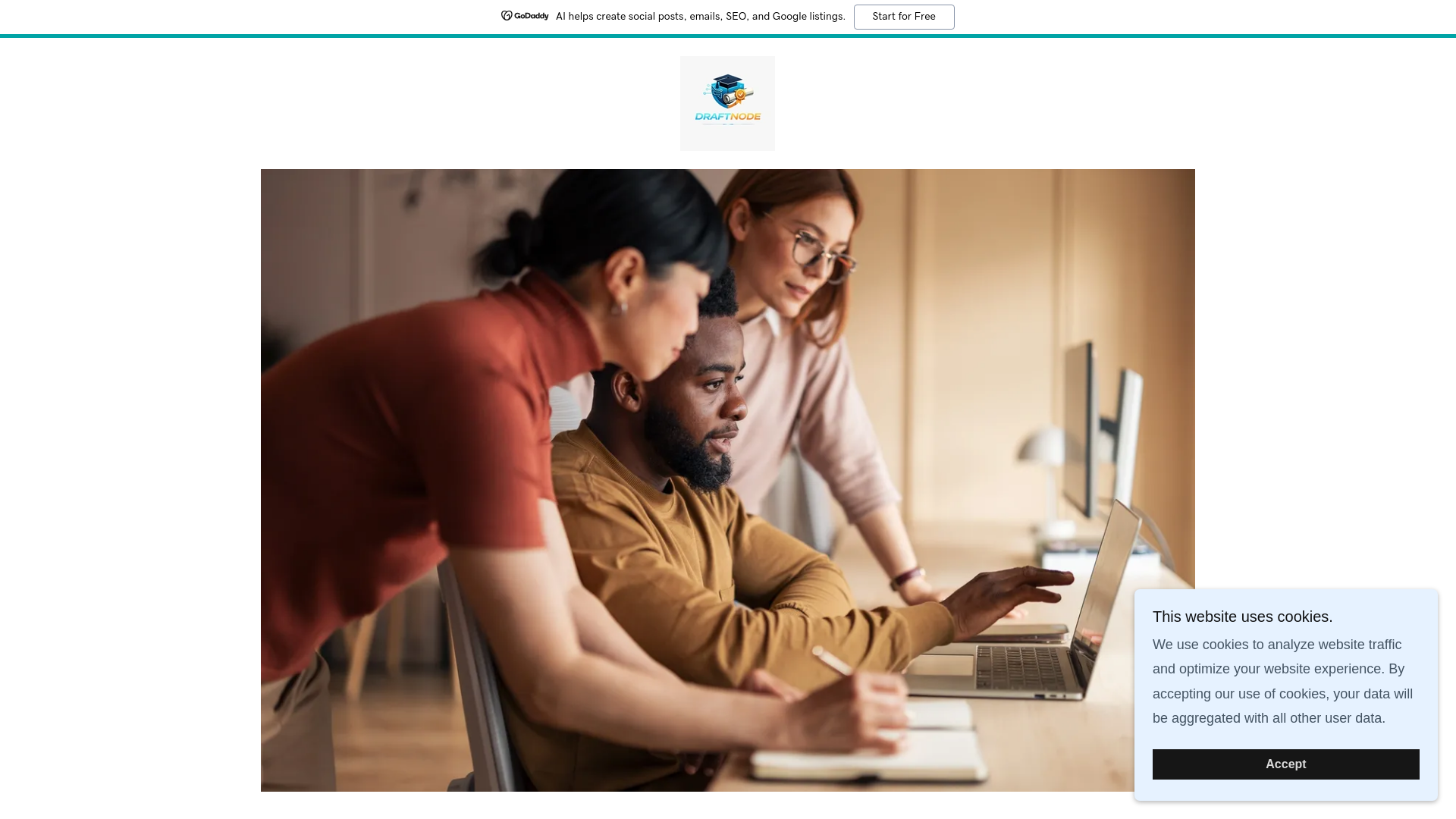 website screenshot of https://draftnode.in/