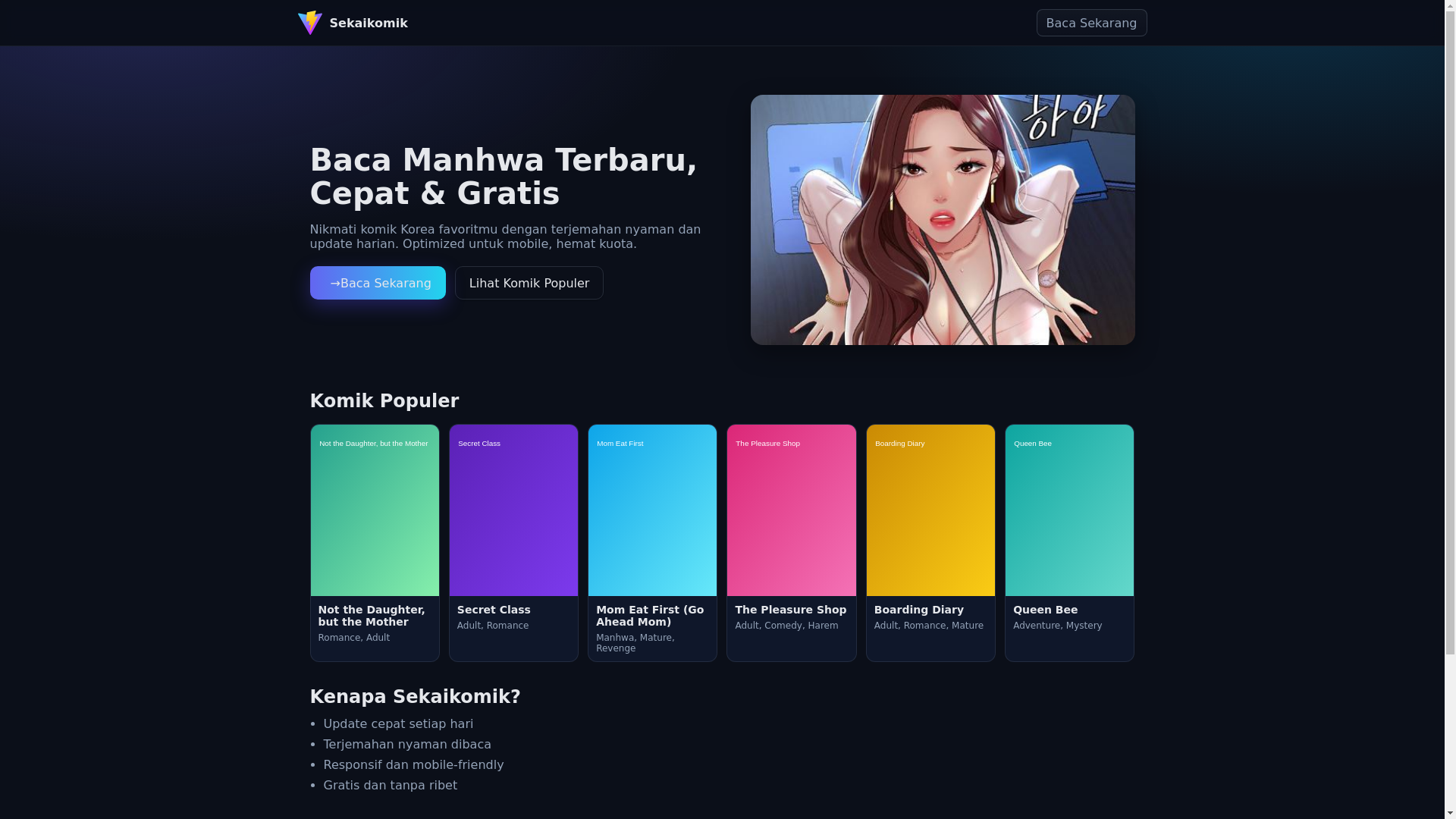 website screenshot of https://sekaikomikbar.pages.dev/