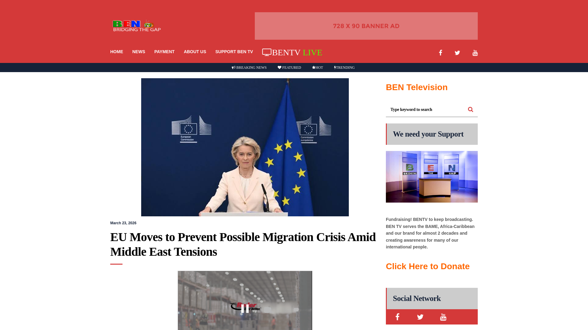 website screenshot of https://bentelevision.com/eu-moves-to-prevent-possible-migration-crisis-amid-middle-east-tensions/
