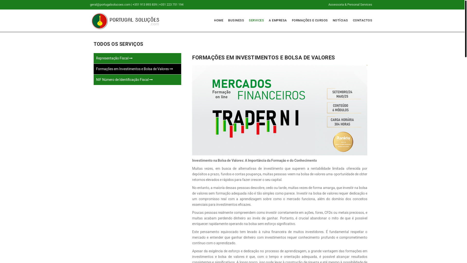 website screenshot of https://crescimentoportugues.com/