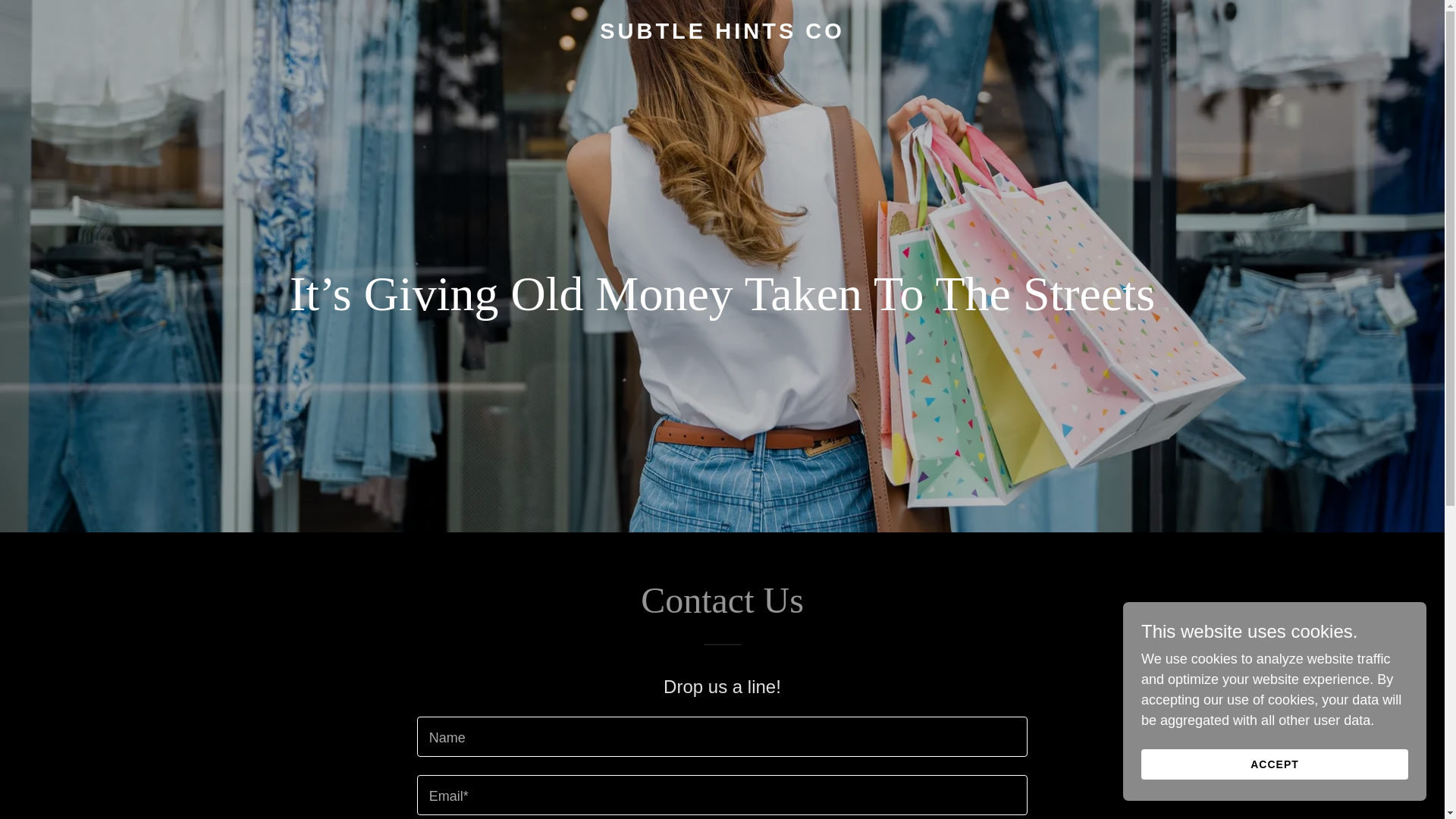 website screenshot of https://subtlehintsco.com/