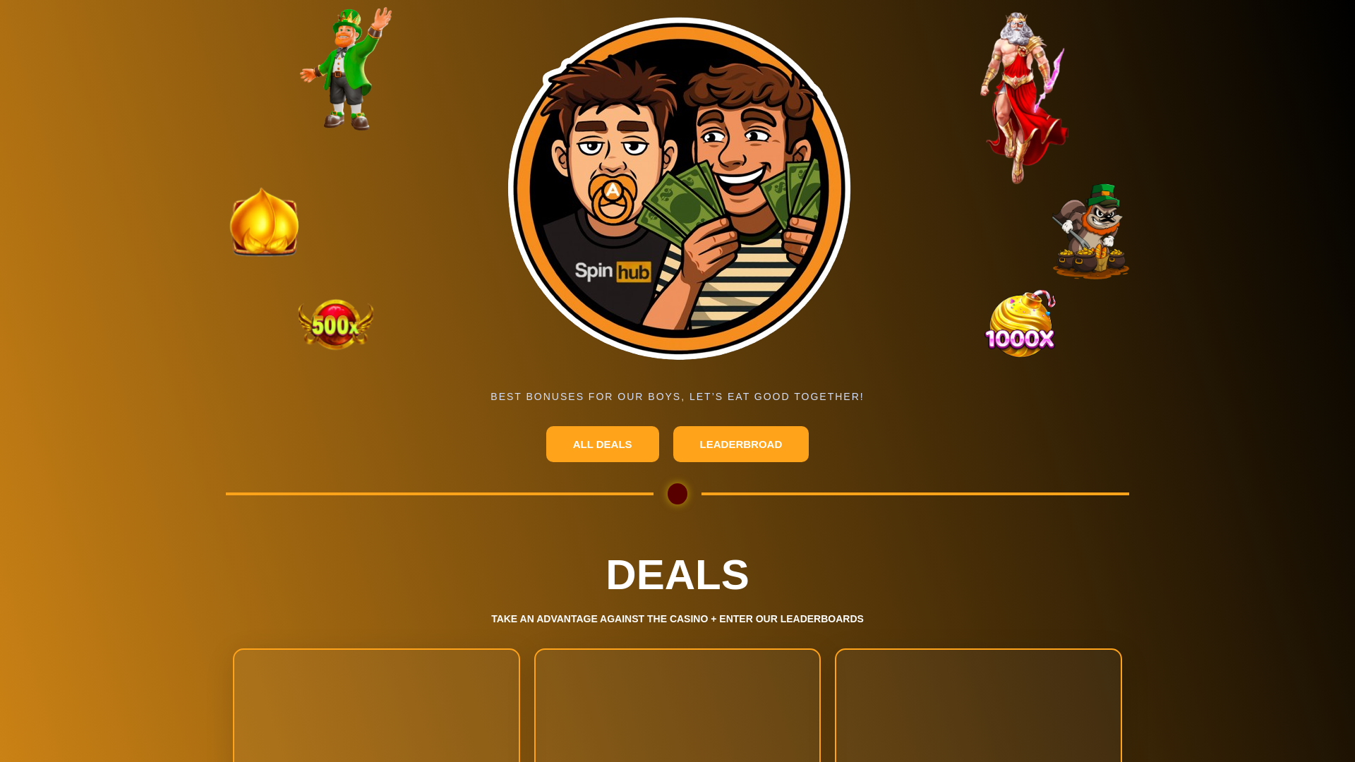 website screenshot of https://spinhub.gg/