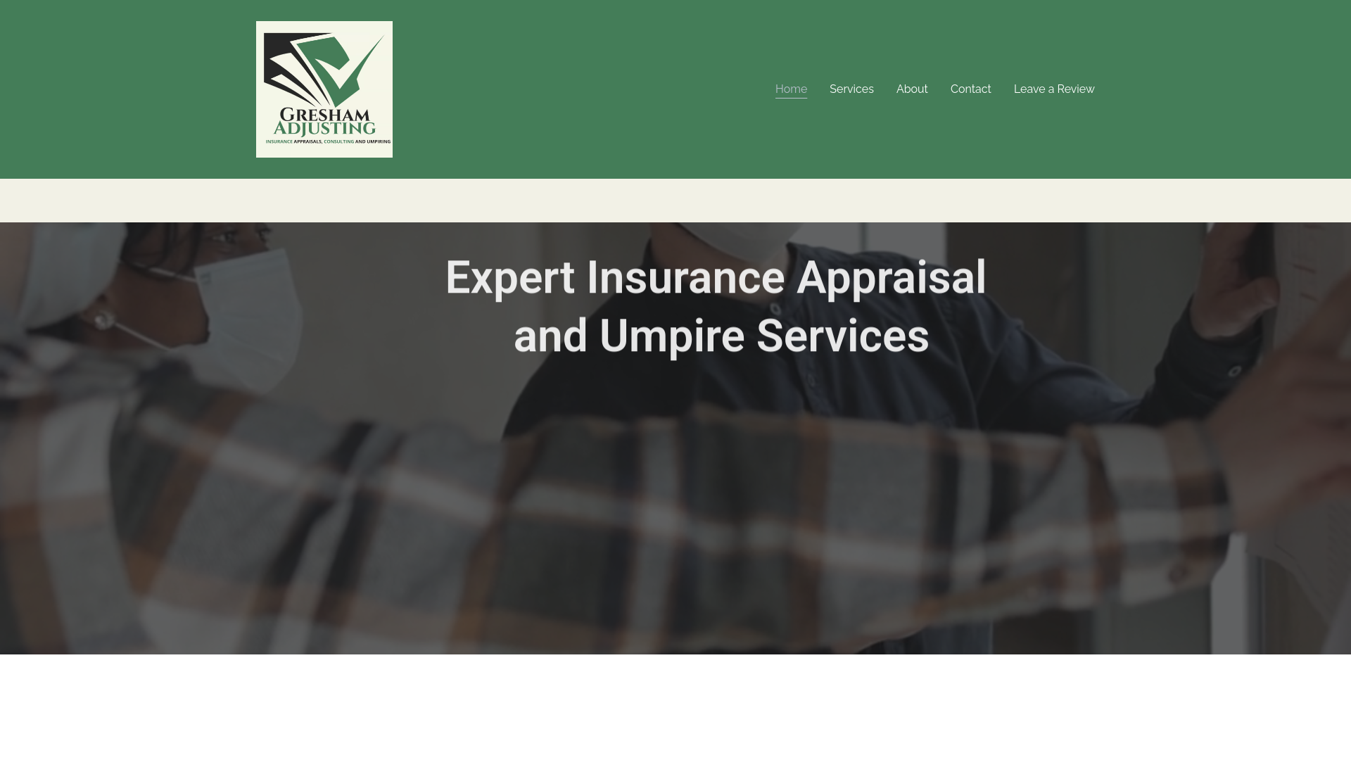 website screenshot of https://greshamadjusting.com/