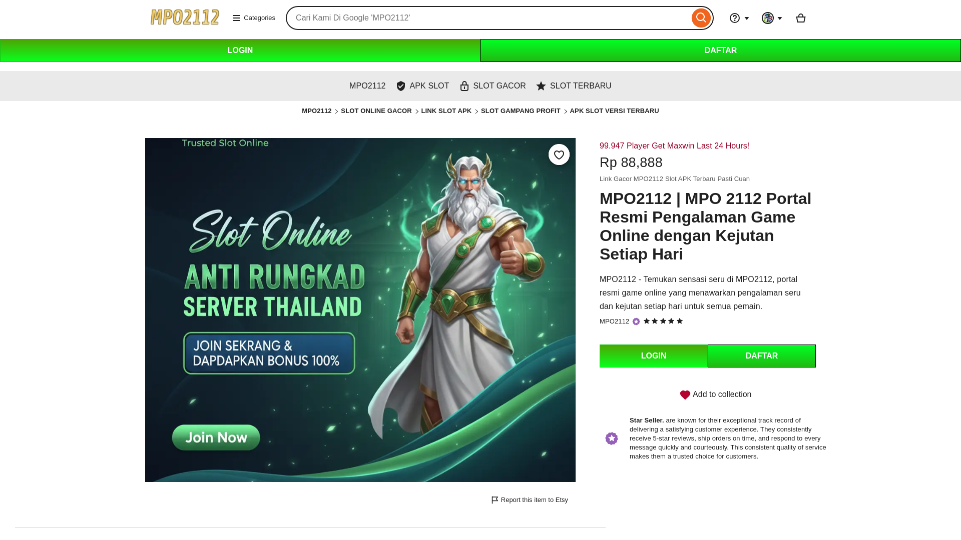 website screenshot of https://mpo2112slot.org/