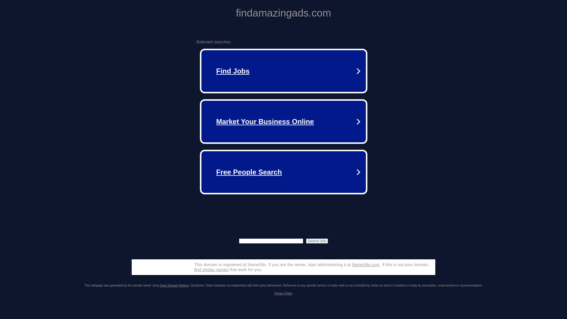 website screenshot of https://findamazingads.com/