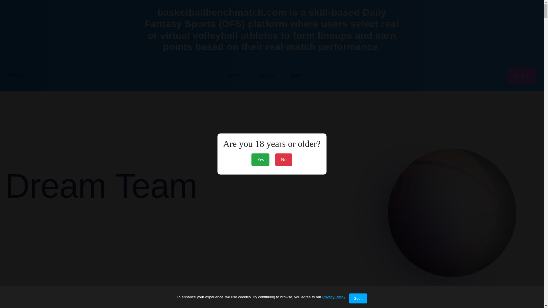 website screenshot of https://basketballbenchmatch.com/