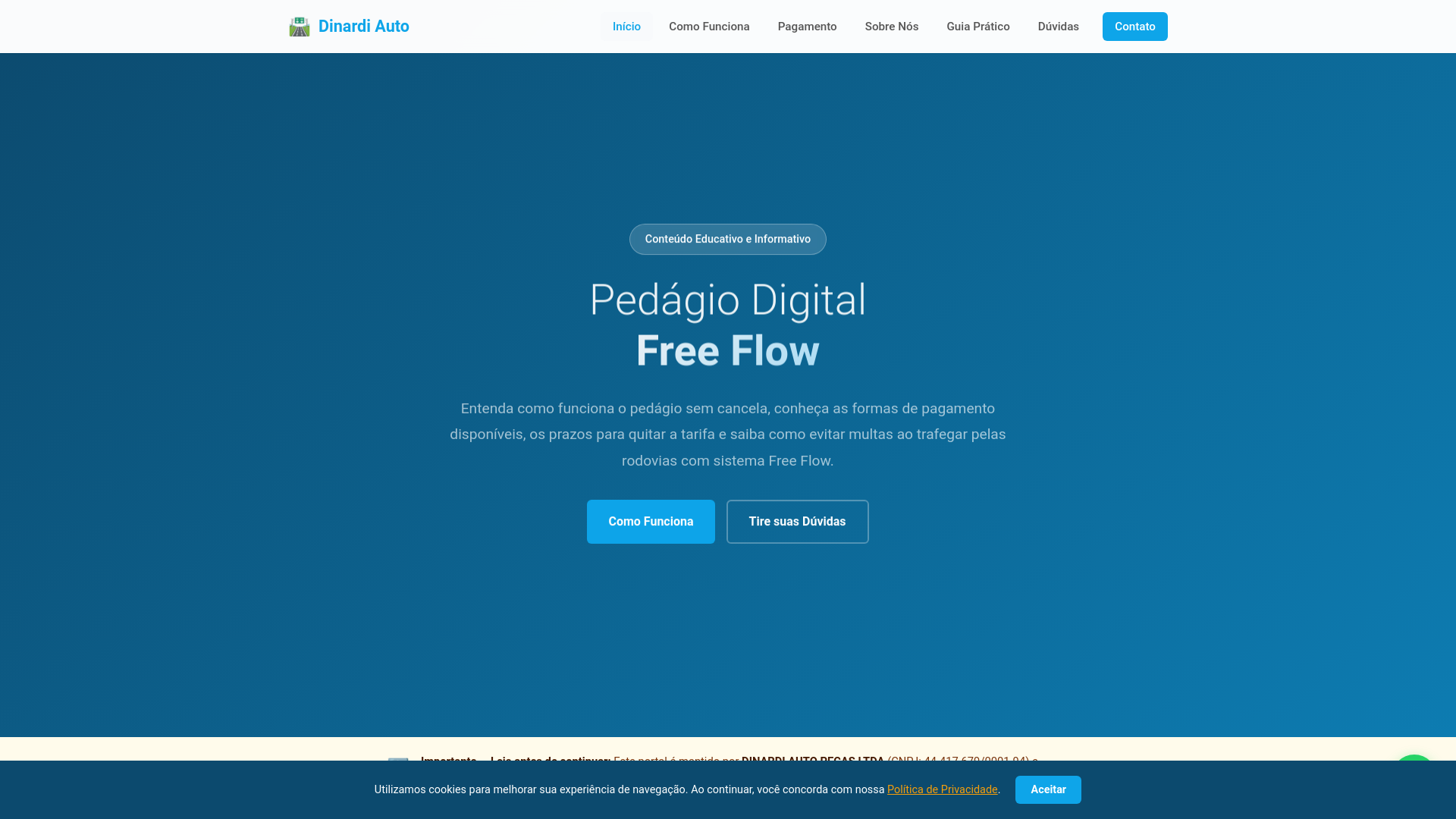website screenshot of https://pedagiosonlinebr.com/