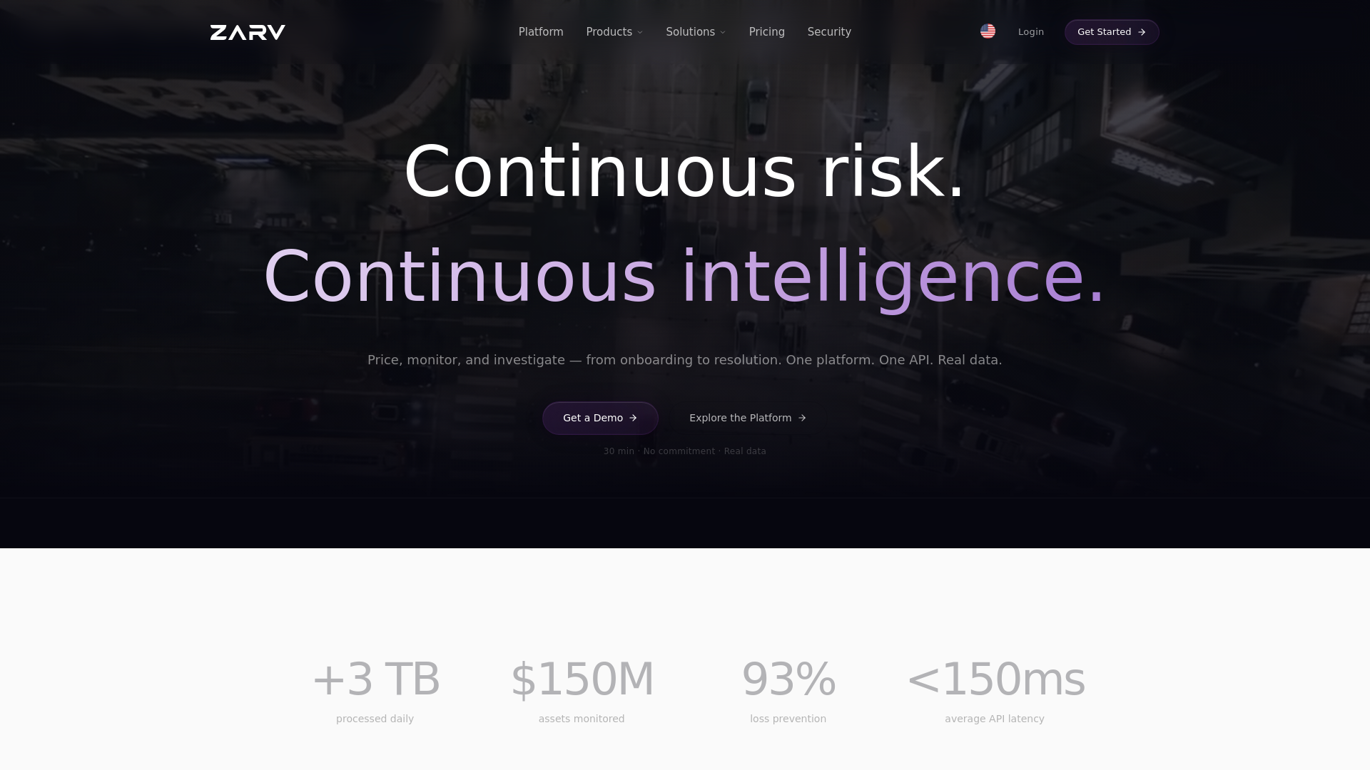 website screenshot of https://zarv-website.pages.dev/